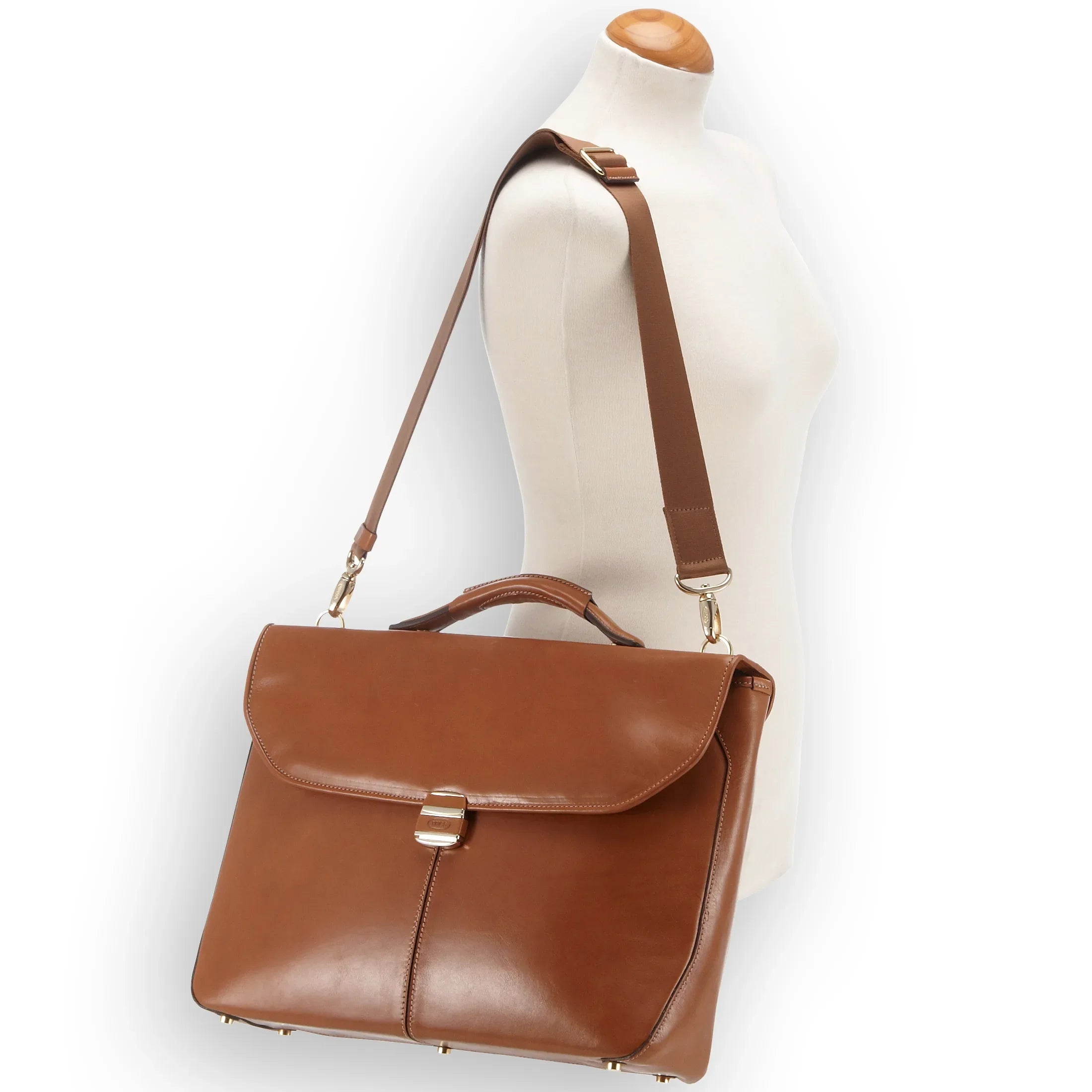 Brics Life Pelle Aktenmappe mit Laptopfach 40 cm - cognac