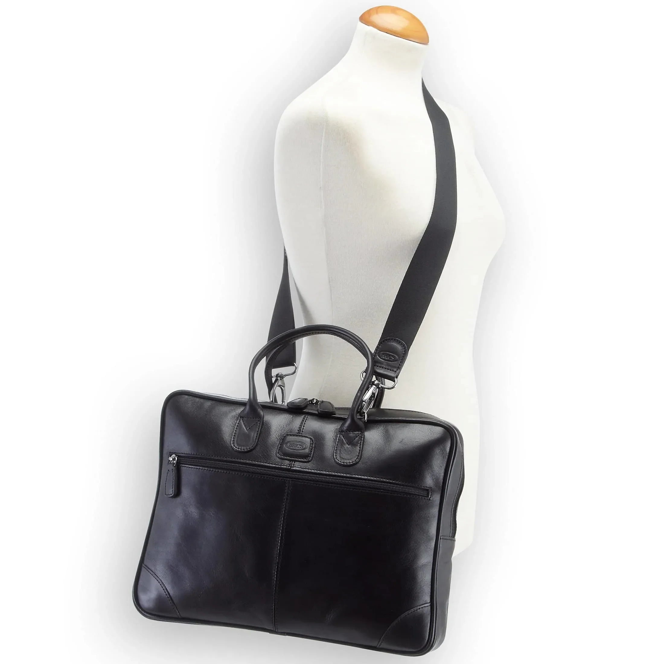 Brics Life Pelle Aktenmappe mit Laptopfach 38 cm - cognac