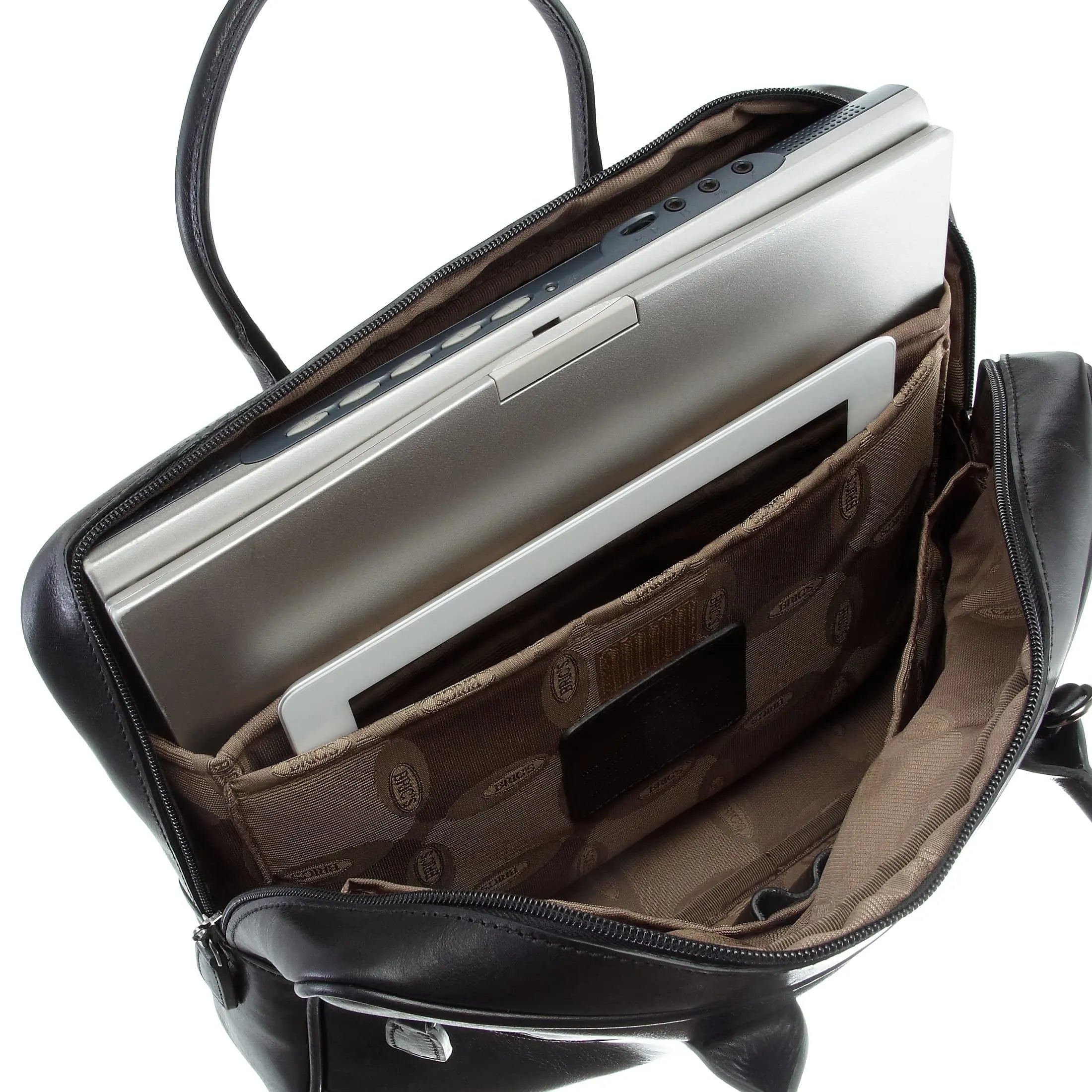 Brics Life Pelle Aktenmappe mit Laptopfach 38 cm - cognac