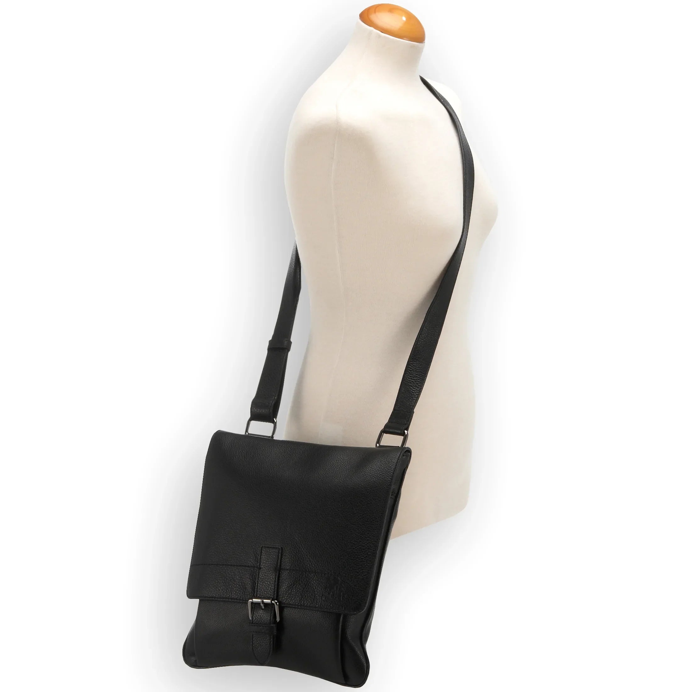 Otto Kern Romance leather shoulder bag 32 cm - black