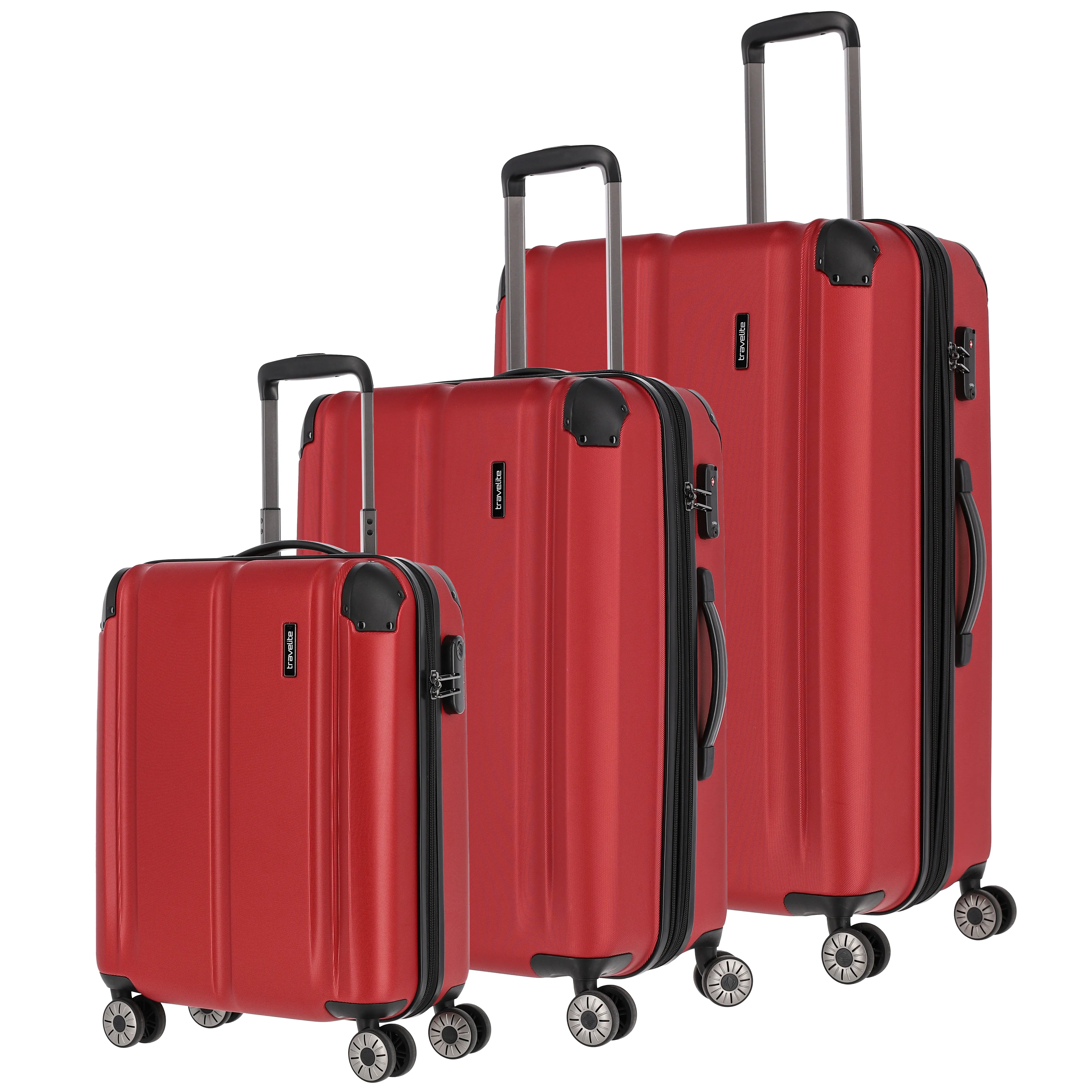 Travelite City 4-wheel suitcase set L/M/S - Red