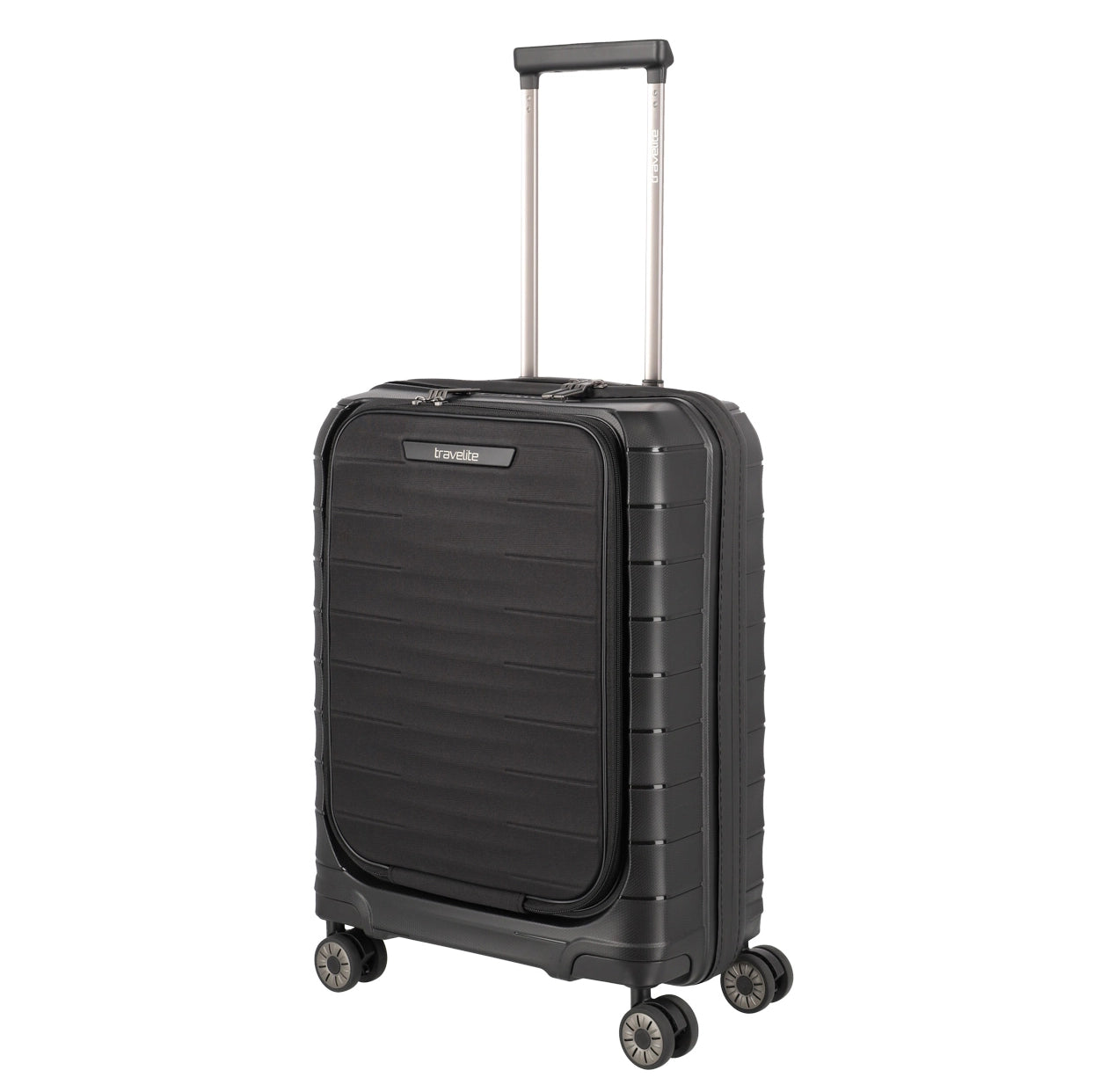 Travelite Mooby 4-Rollen Trolley S mit Vortasche 55 cm - Schwarz