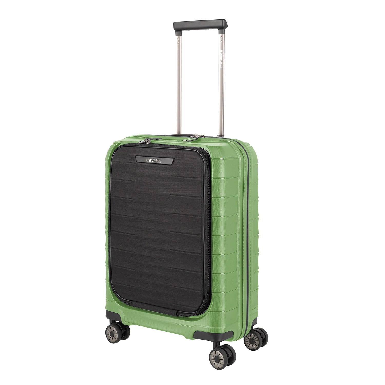 Travelite Mooby 4-Rollen Trolley S mit Vortasche 55 cm - Grün