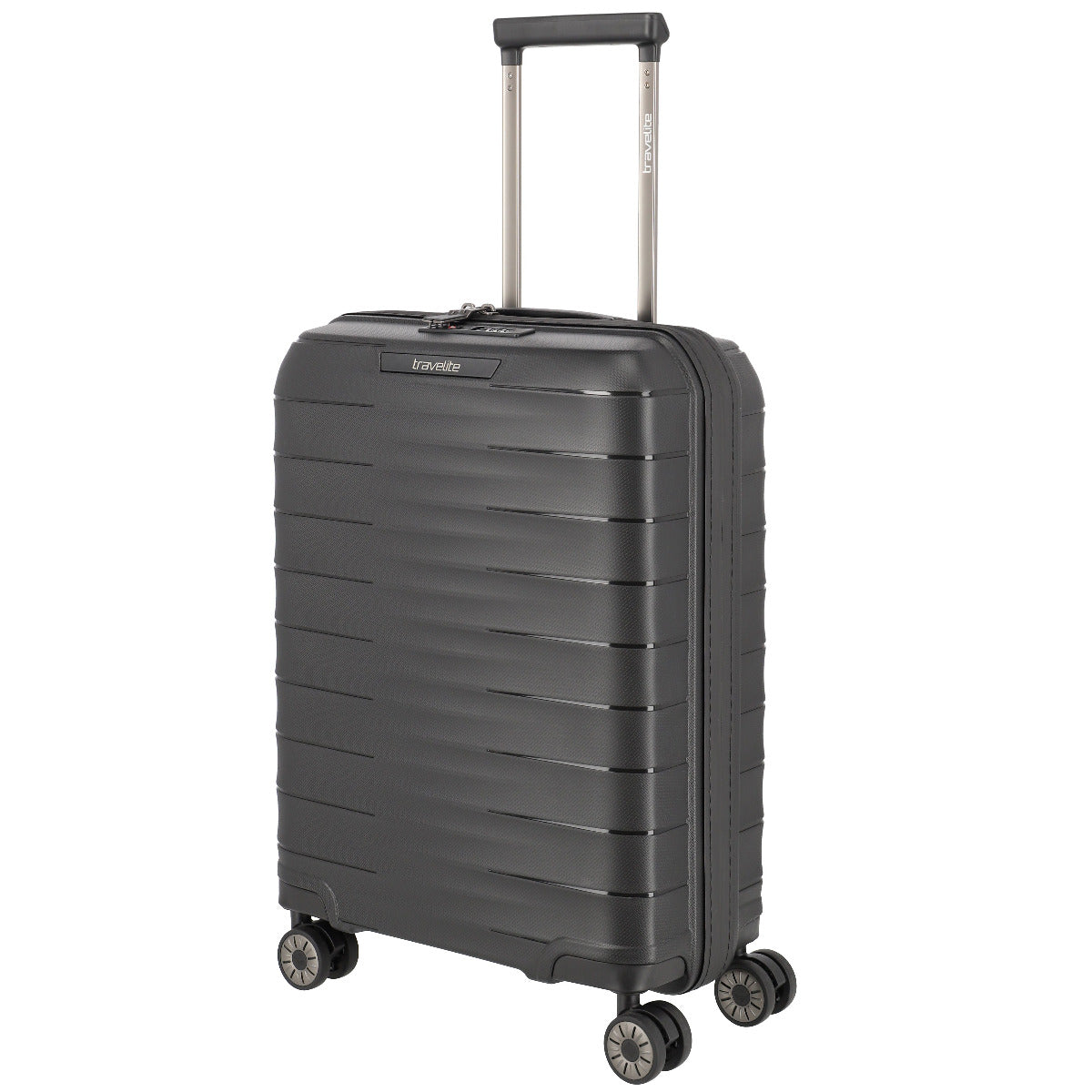 Vorderseite Travelite Mooby 4-Rollen Kabinentrolley 55 cm in Schwarz
