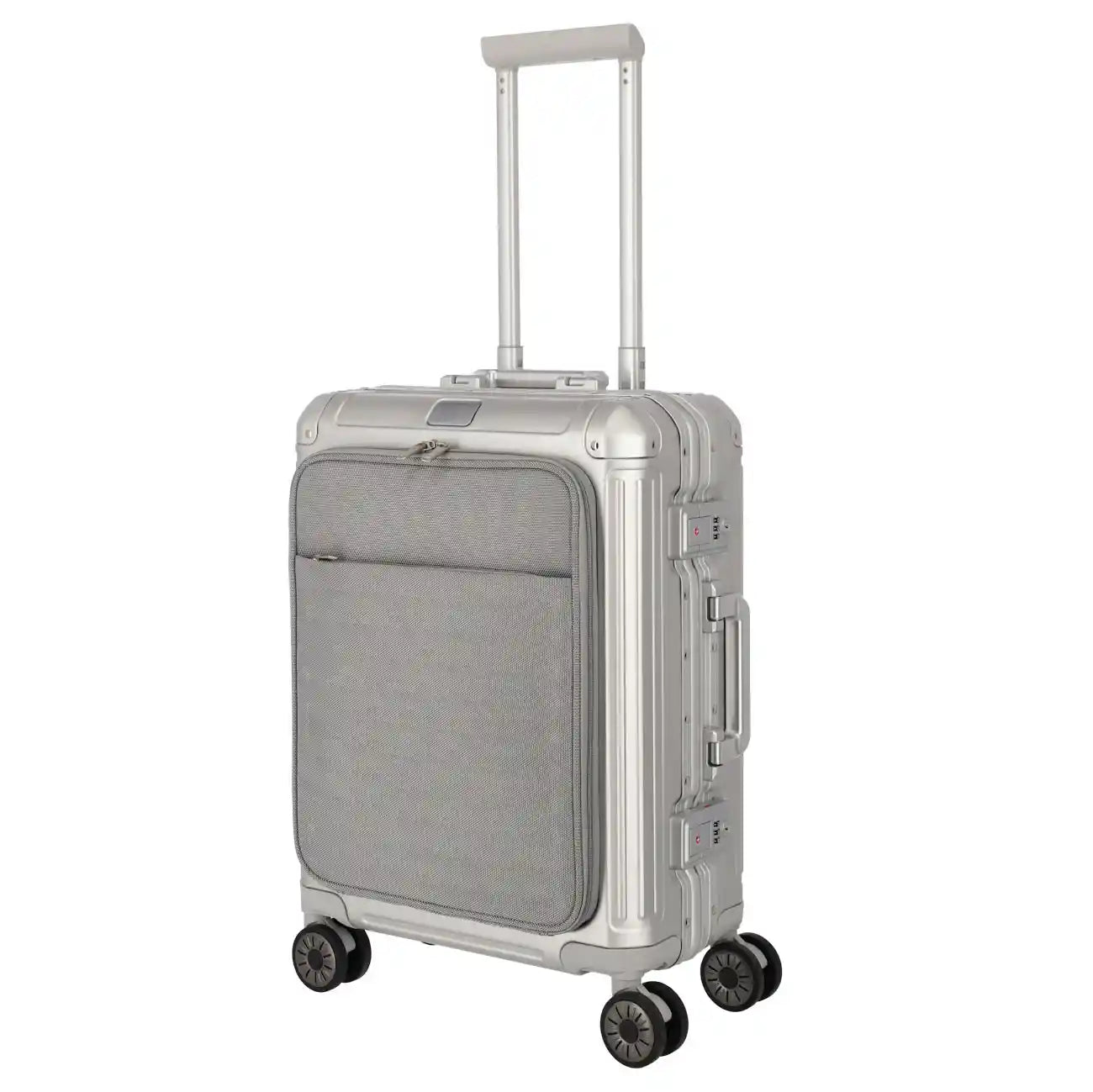 Travelite Next 2.0 4-wheel trolley S with front pocket - silver