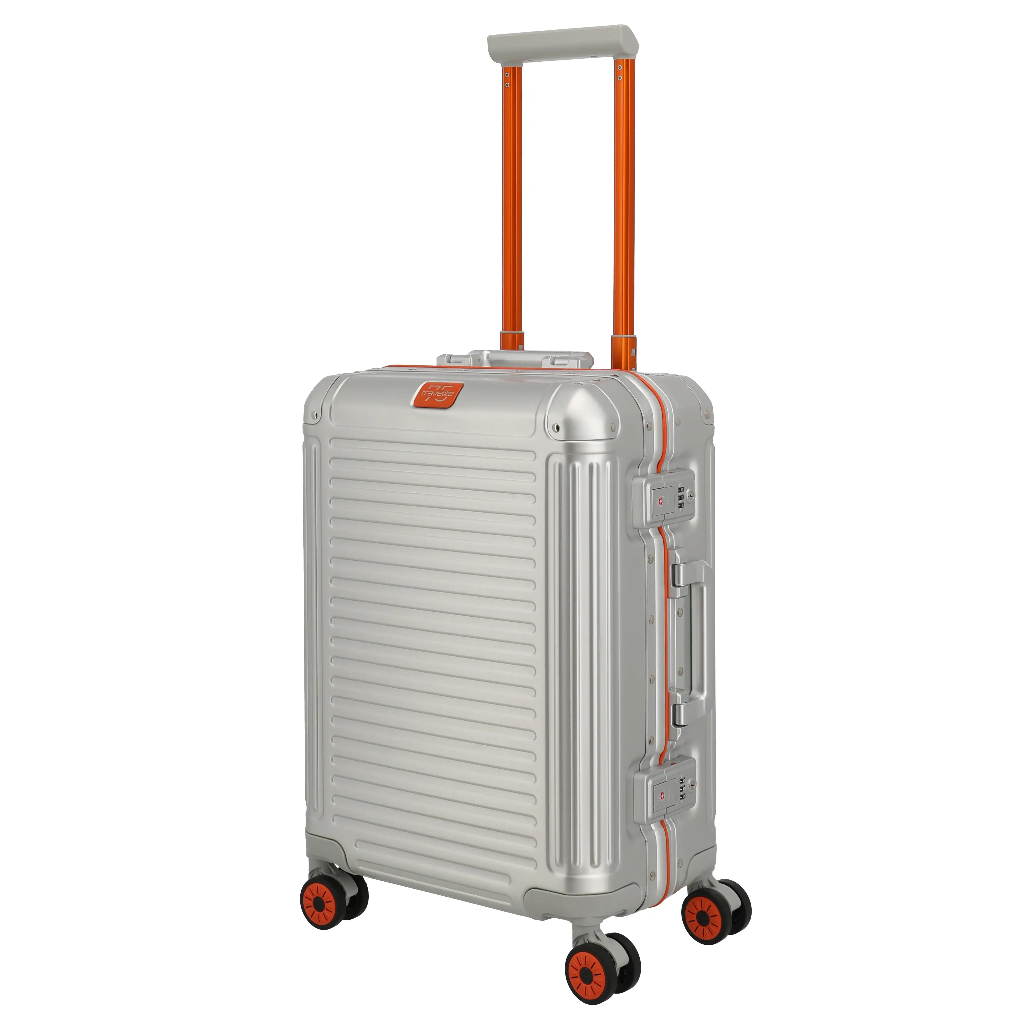 Travelite 75 Jahre Edition Next 4-Rollen Trolley S 55 cm - Silber-Orange