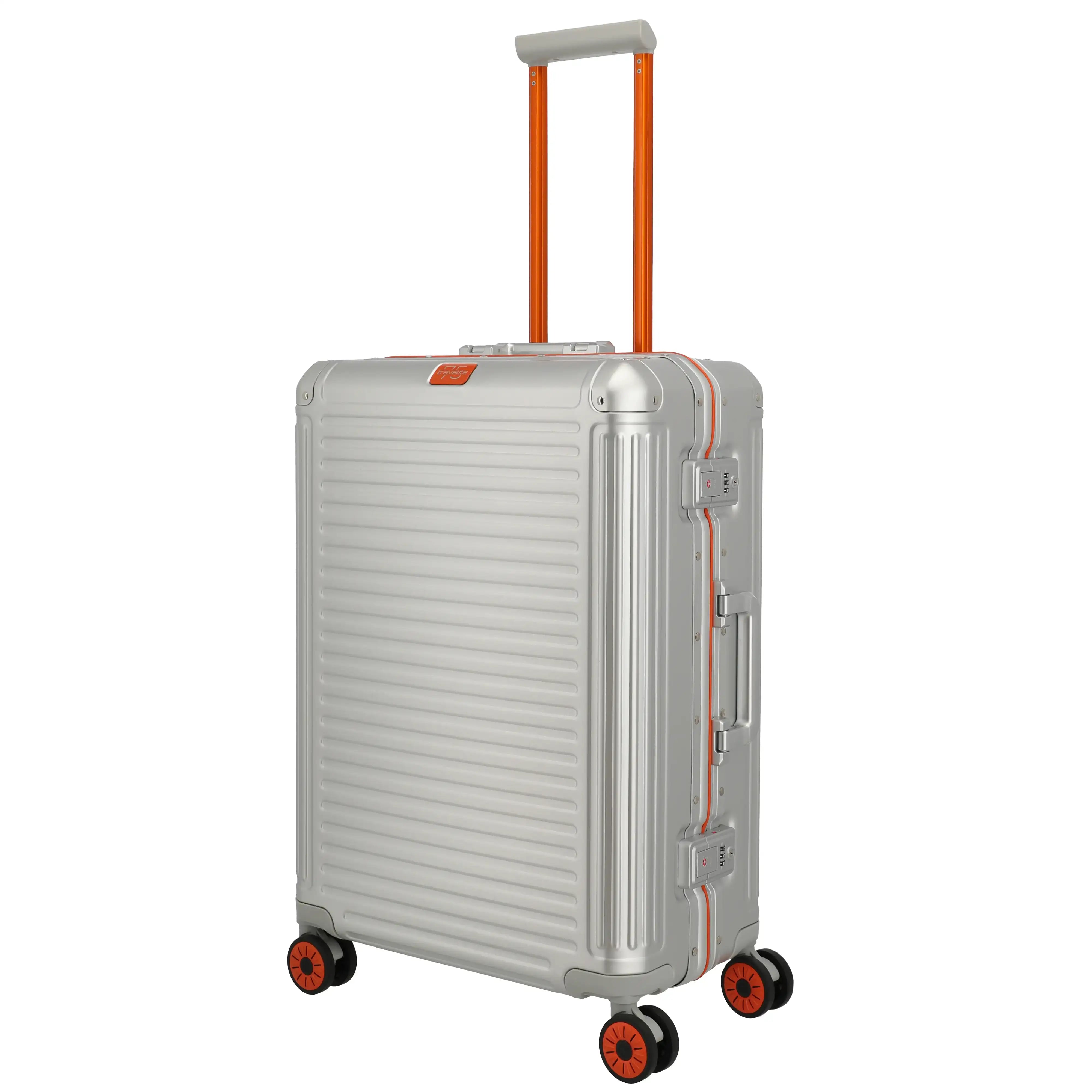 Travelite 75 Years Edition Next 4-Wheel Trolley M 67 cm - Silver-Orange