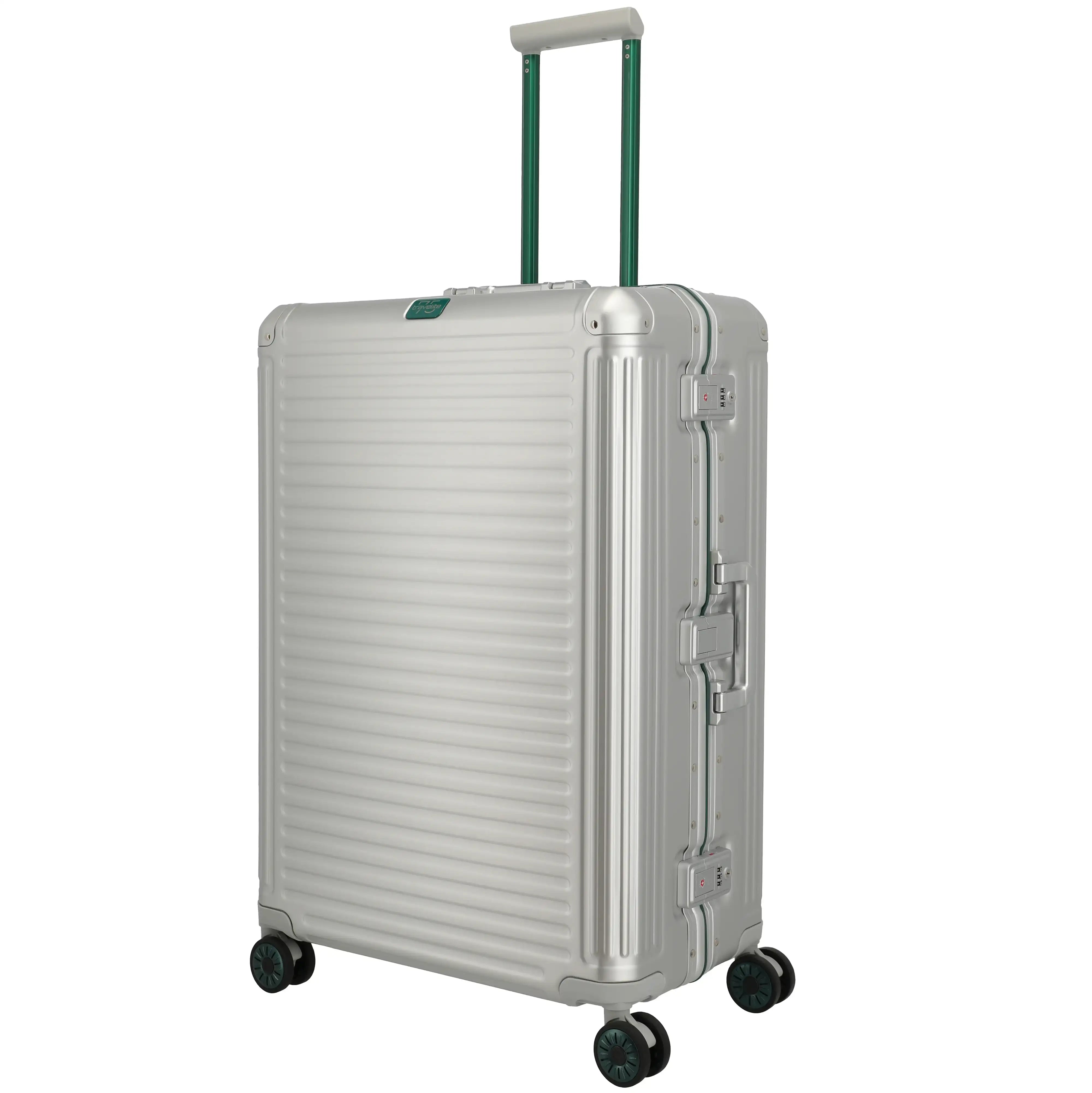 Travelite 75 Jahre Edition Next 4-Rollen Trolley L 77 cm - Silber-Grün