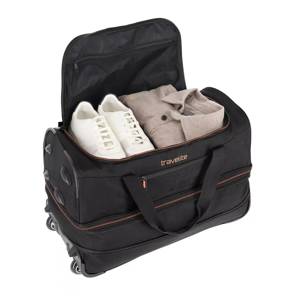 Travelite Basics Trolley Reisetasche 55 cm - schwarz - orange Travelite - koffer - direkt.de