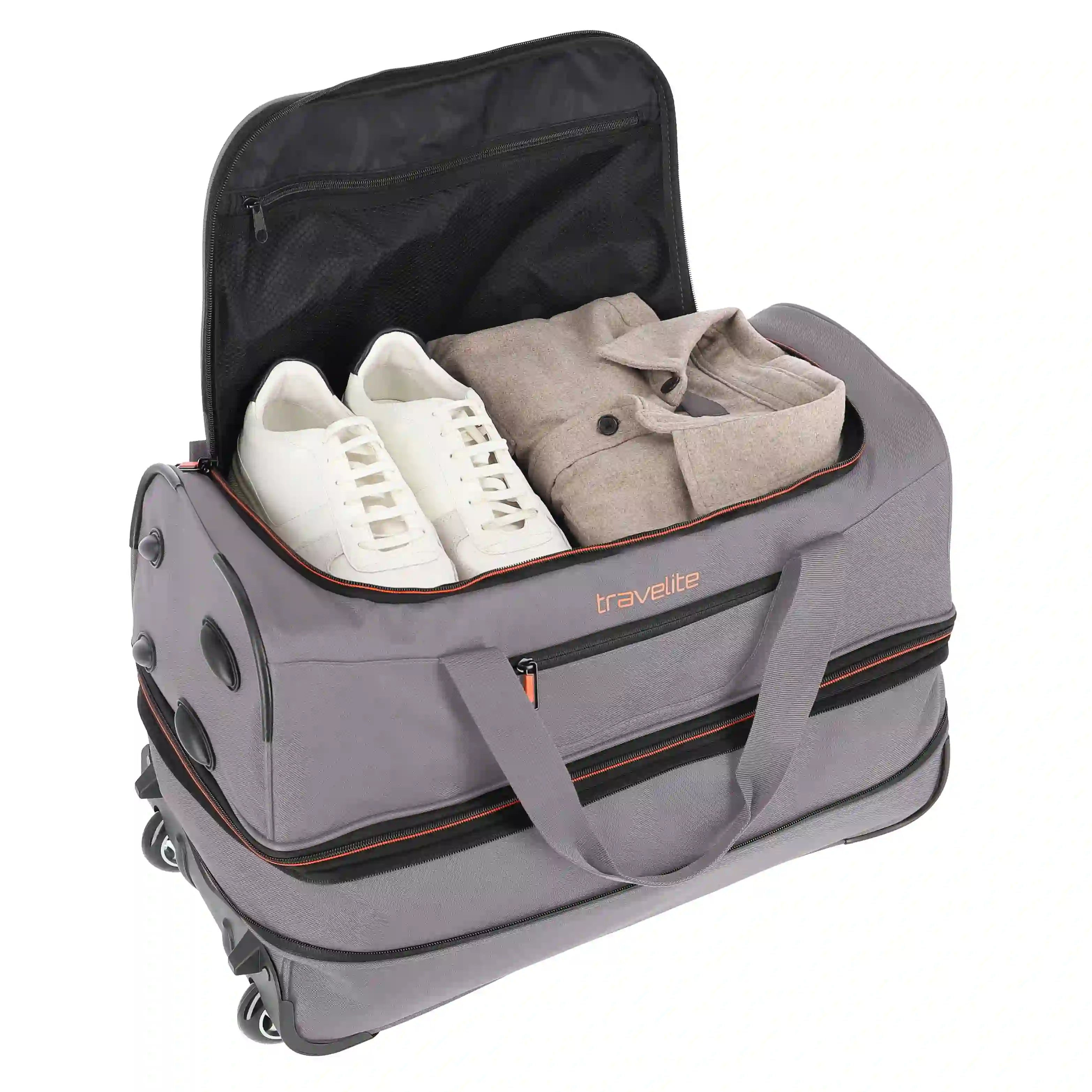 Travelite Basics Trolley Reisetasche 55 cm - grau - orange Travelite - koffer - direkt.de