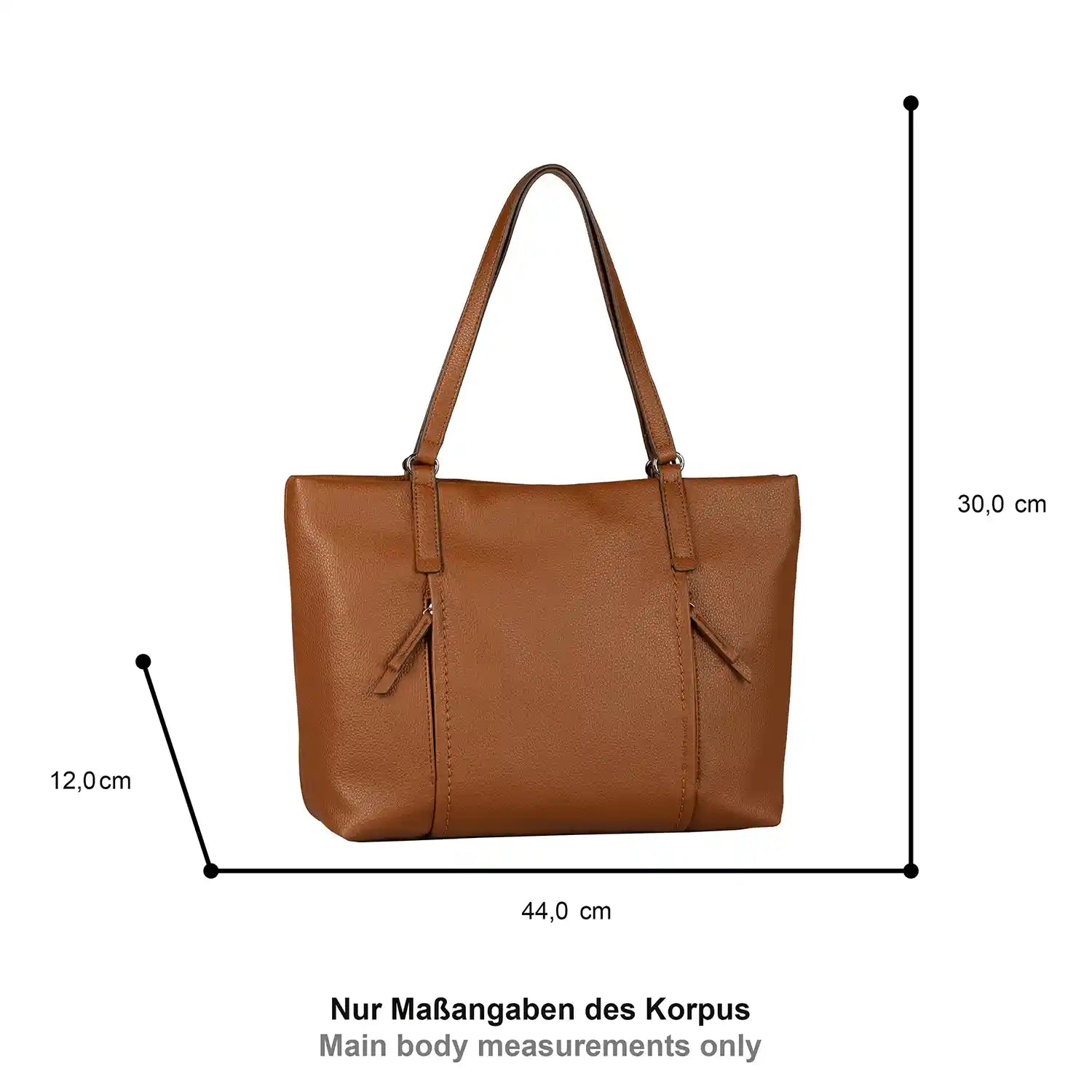 Tom Tailor Beca Zip Shopper L in Cognac als Schultertasche  – moderner City-Look