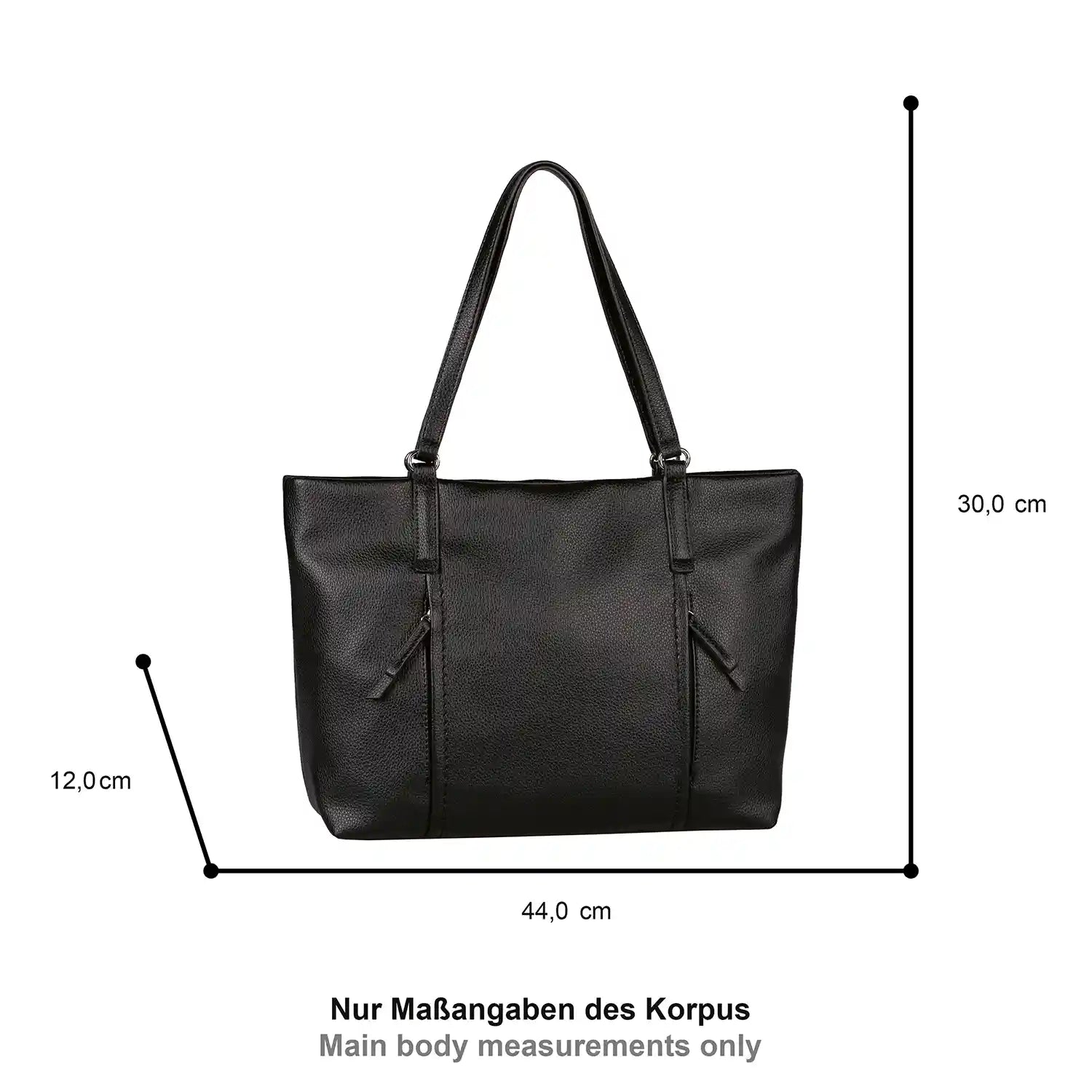 Tom Tailor Beca Zip Shopper L 44 cm - Black