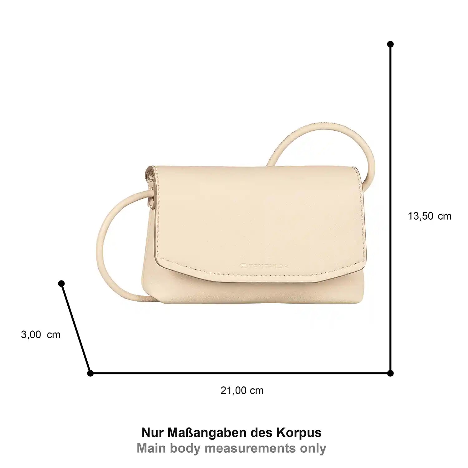 Tom Tailor Rissa Flap Bag XS No Zip 21 cm - Off White