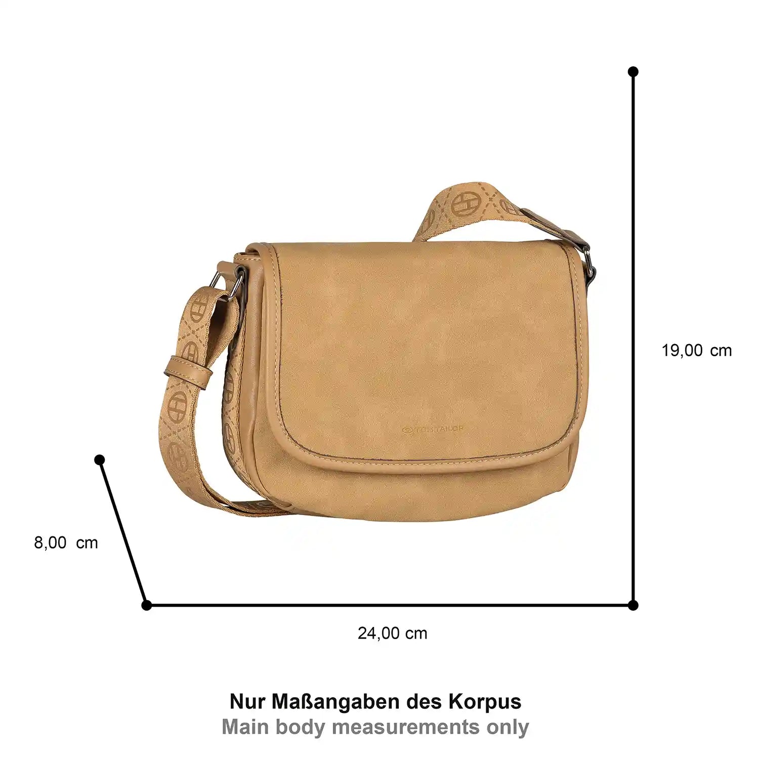 Tom Tailor Yara 24 cm Umhängetasche - Camel, elegantes Design für jedes Outfit
