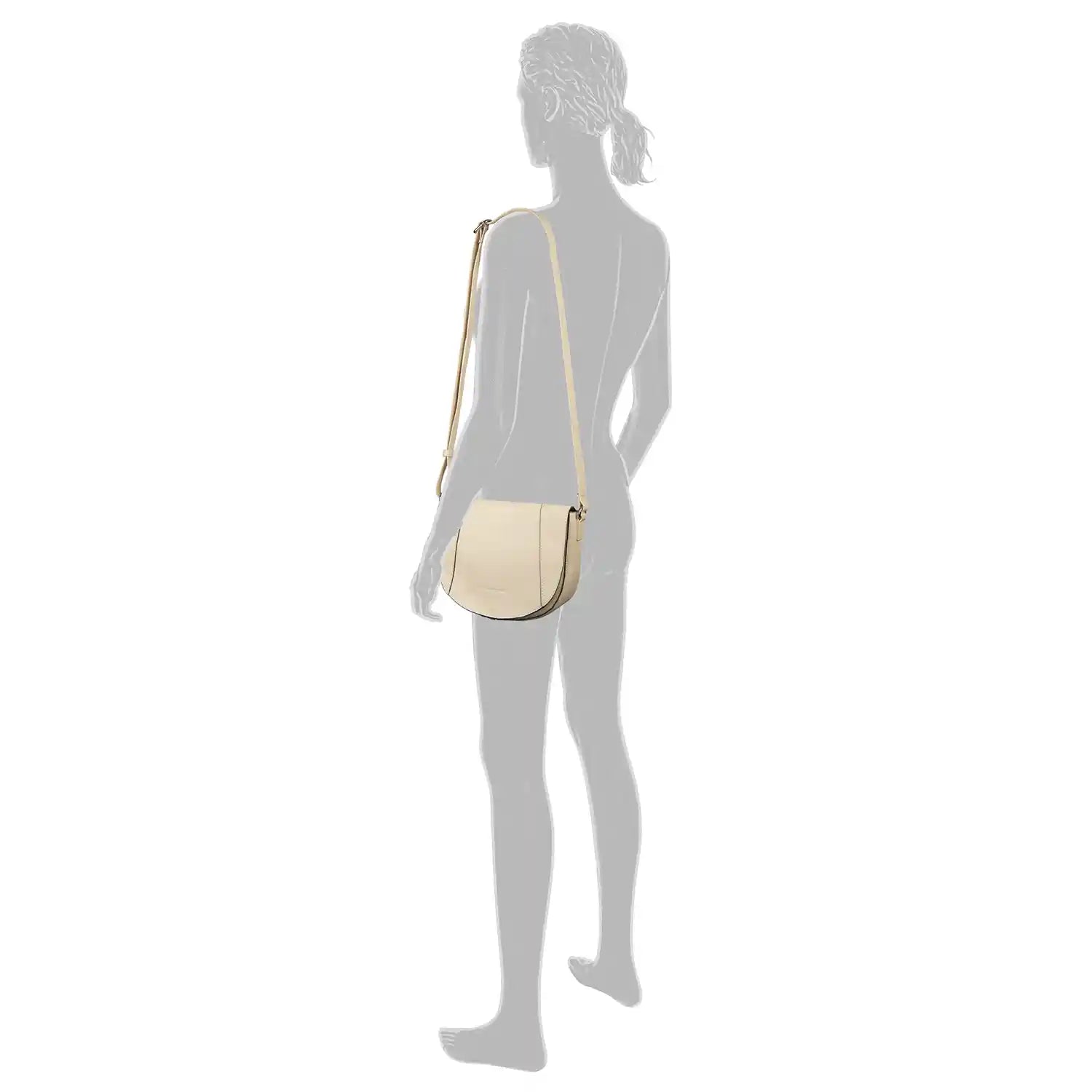 Tom Tailor Dahlia Saddle Bag 25 cm Off White – modische Damen Schultertasche für Alltag, Freizeit und Büro