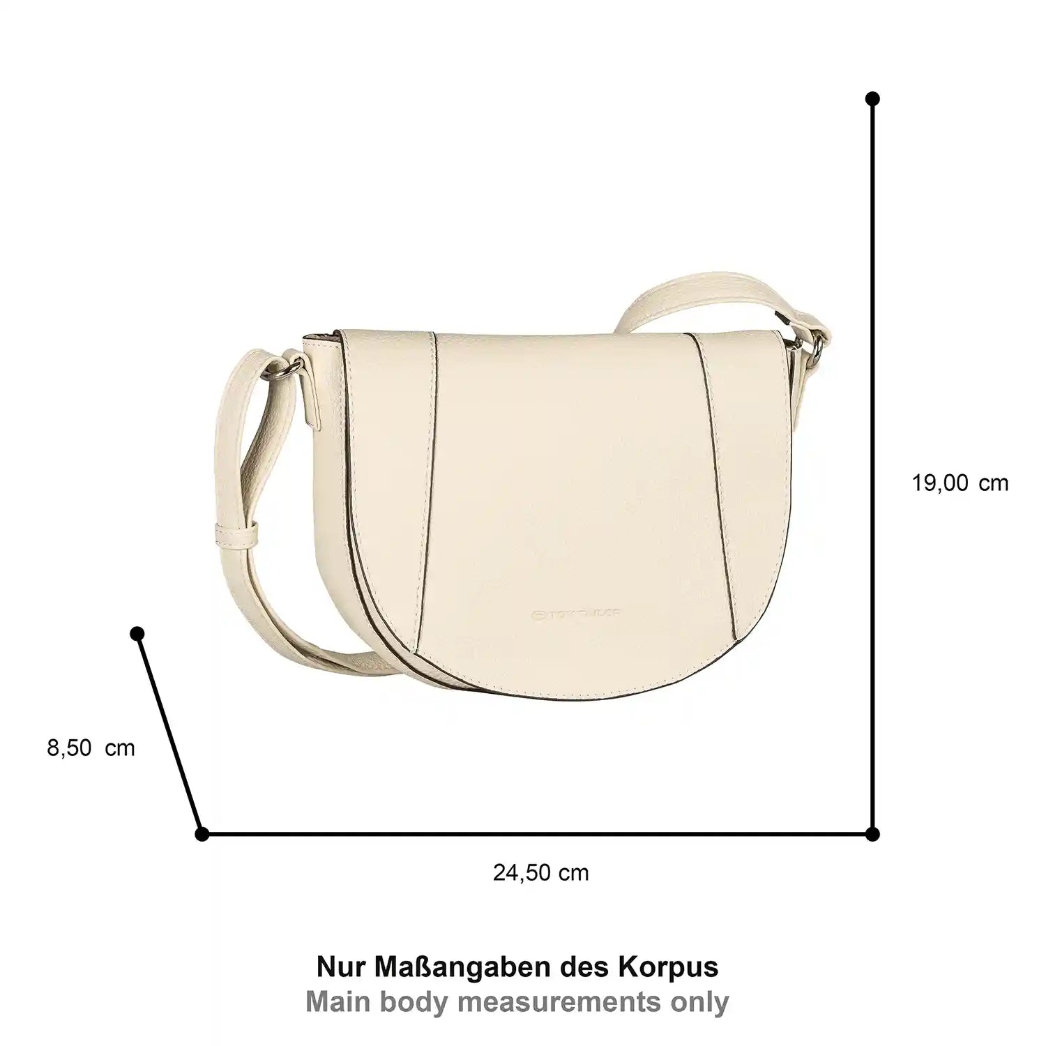 Tom Tailor Tasche und magnetischer Überschlagverschluss an der Dahlia Saddle Bag Off White