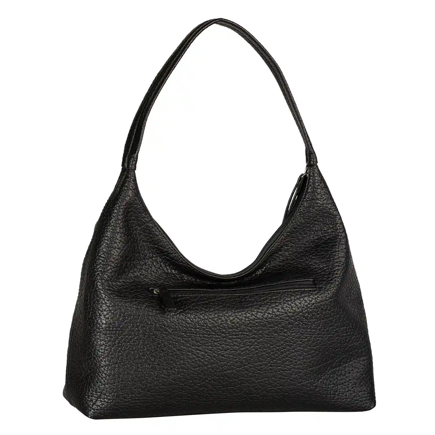 Rückseite der Tom Tailor Evelina Hobo Bag M 37 cm Schwarz mit schlichtem Design und dezenten Nähten