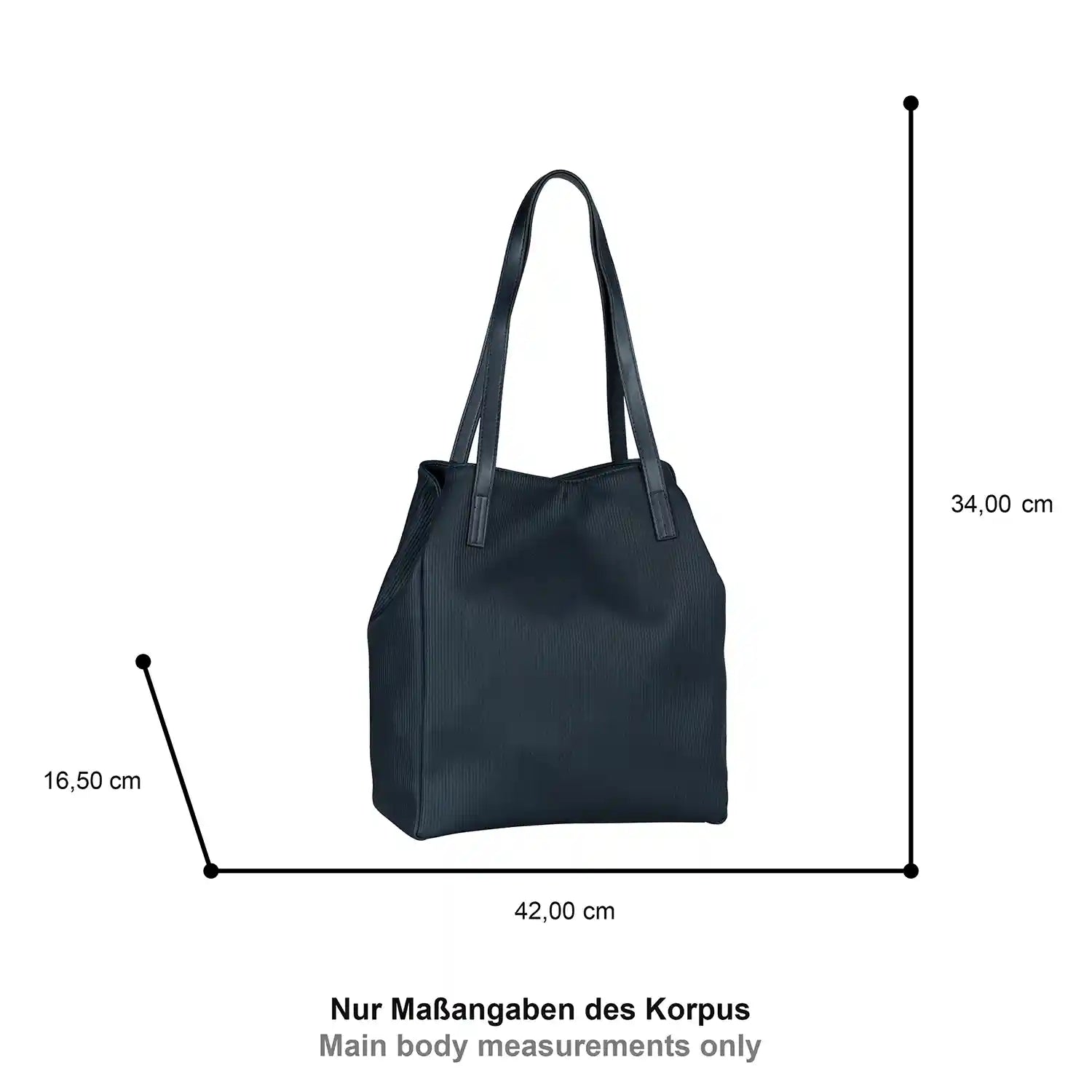 Eleganter Tom Tailor Denim Arona Cord Shopper M 42 cm in Dark Blue - praktische, modische Tasche ohne Reißverschlus