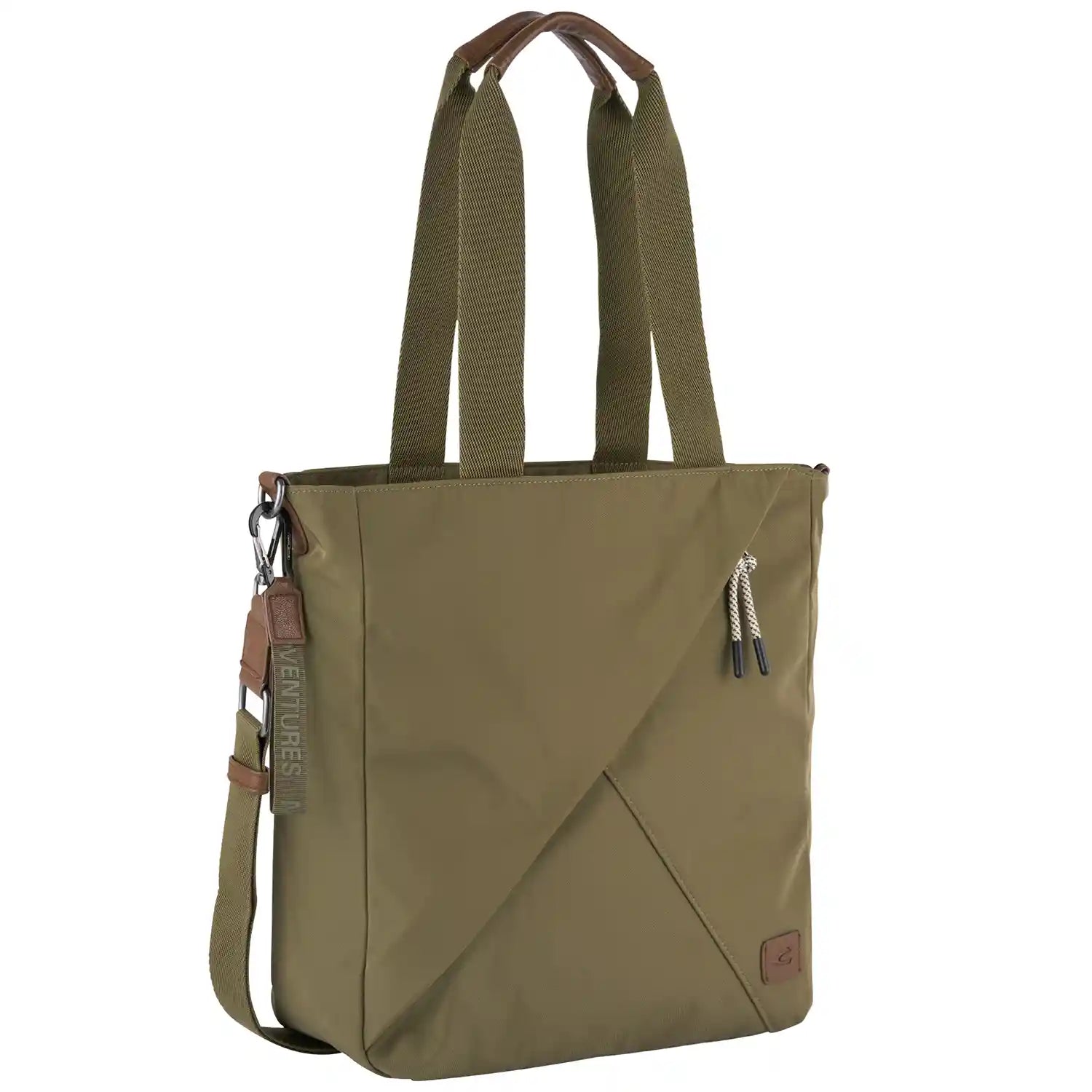 Camel Active Aurum Zip Tote Bag M in Khaki - Shopper-Tasche mit RV, 39 cm, aus robustem Canvas-Material