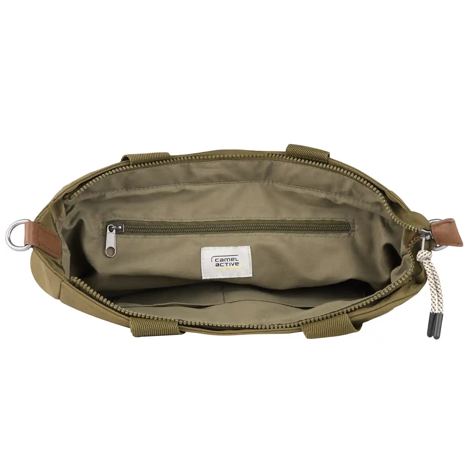 Camel Active Aurum Zip Tote Bag M Innenansicht - zeigt das Hauptfach und  Innentaschen