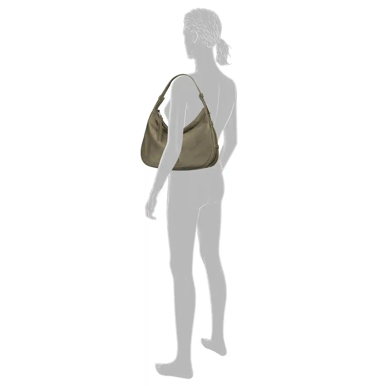 Tom Tailor Lysa Hobo Bag M 35 cm khaki - lässige Beuteltasche mit weicher Schnittführung