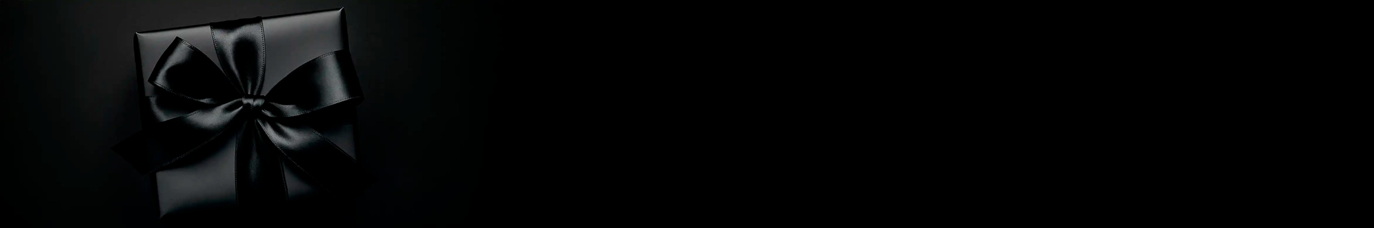 schwarze Box mit schwarzem Geschenk