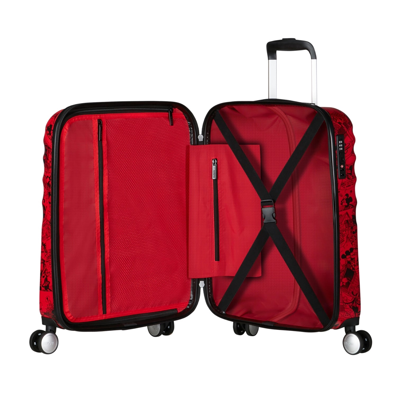 American Tourister Wavebreaker Disney FL Spinner 4-Rollen Trolley 55 cm - Mickey Comics Red