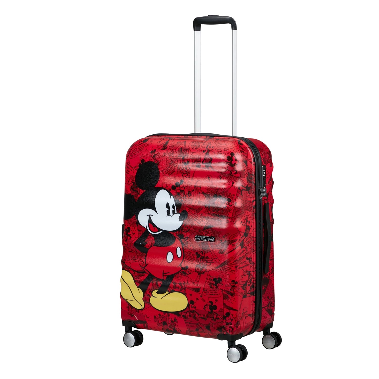 American Tourister Wavebreaker Disney FL Spinner 4-Rollen Trolley 67 cm - Mickey Comics Red