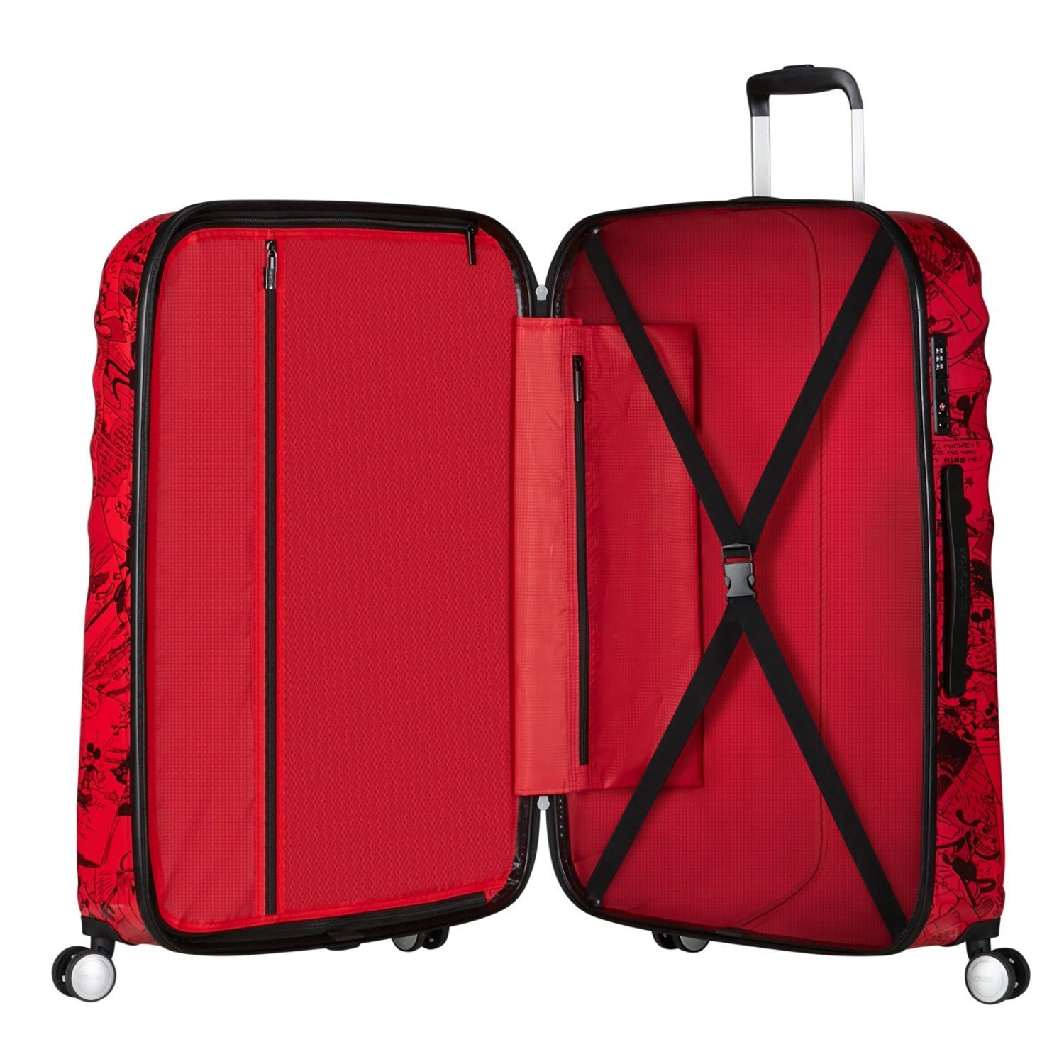 American Tourister Wavebreaker Disney FL Spinner 4-Rollen Trolley 67 cm - Mickey Comics Red