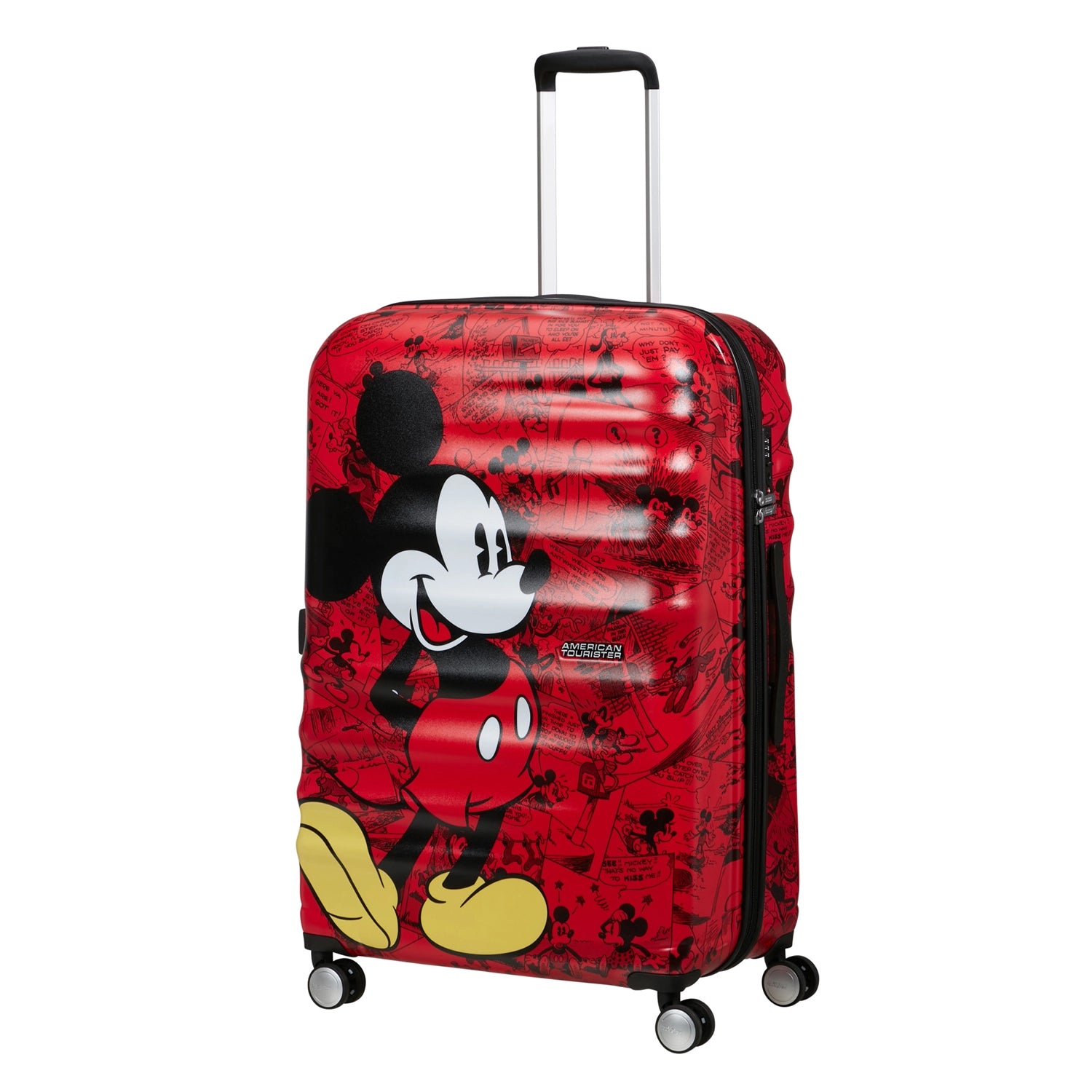 American Tourister Wavebreaker Disney FL Spinner 4-Rollen Trolley 77 cm - Mickey Comics Red