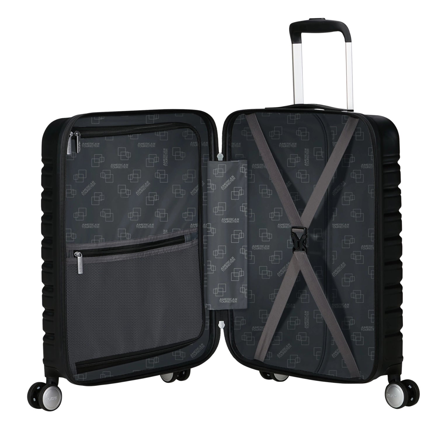 American Tourister Flashline Spinner Frontloader 4-Rollen Trolley 55 cm - Shadow Black