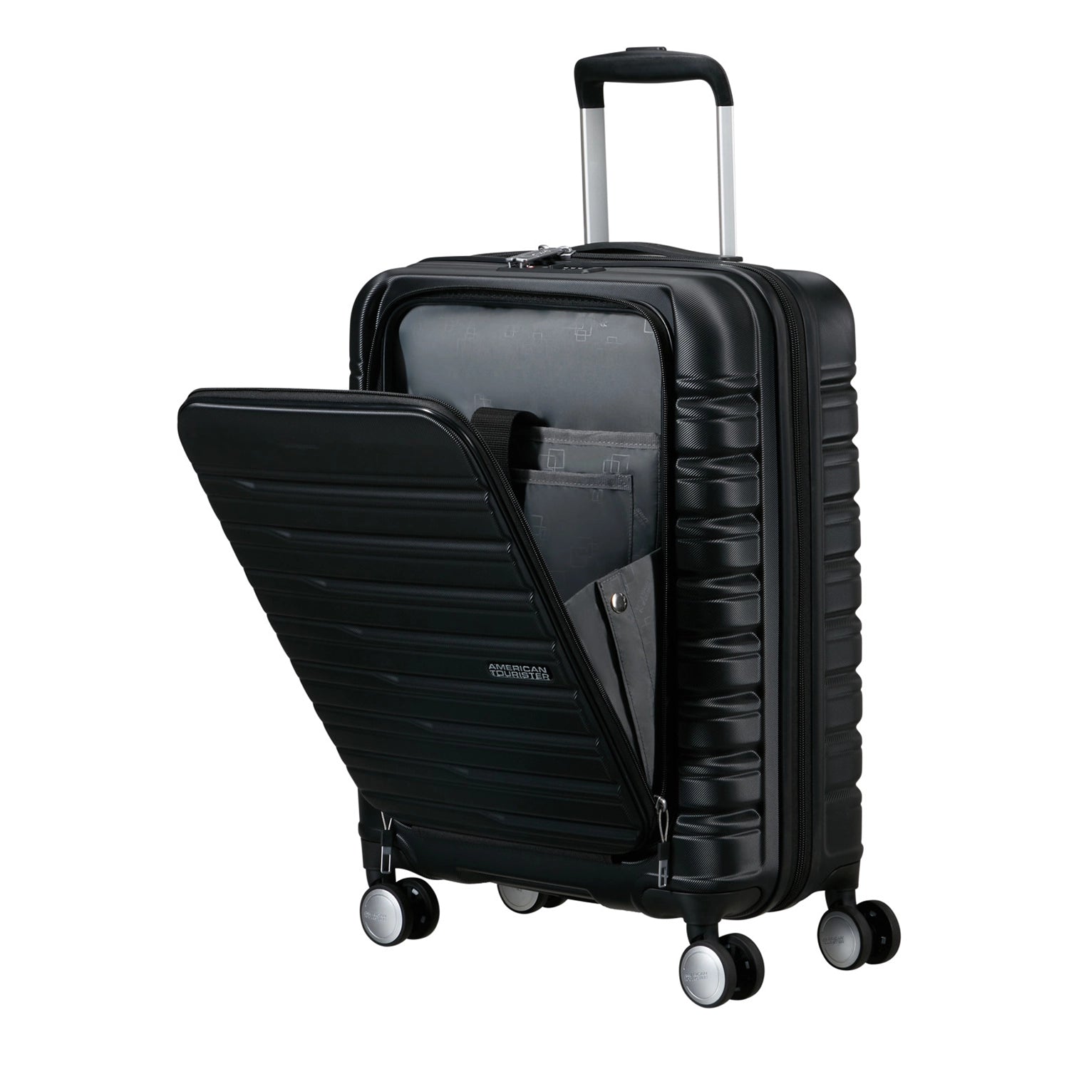 American Tourister Flashline Spinner Frontloader 4-Rollen Trolley 55 cm - Shadow Black