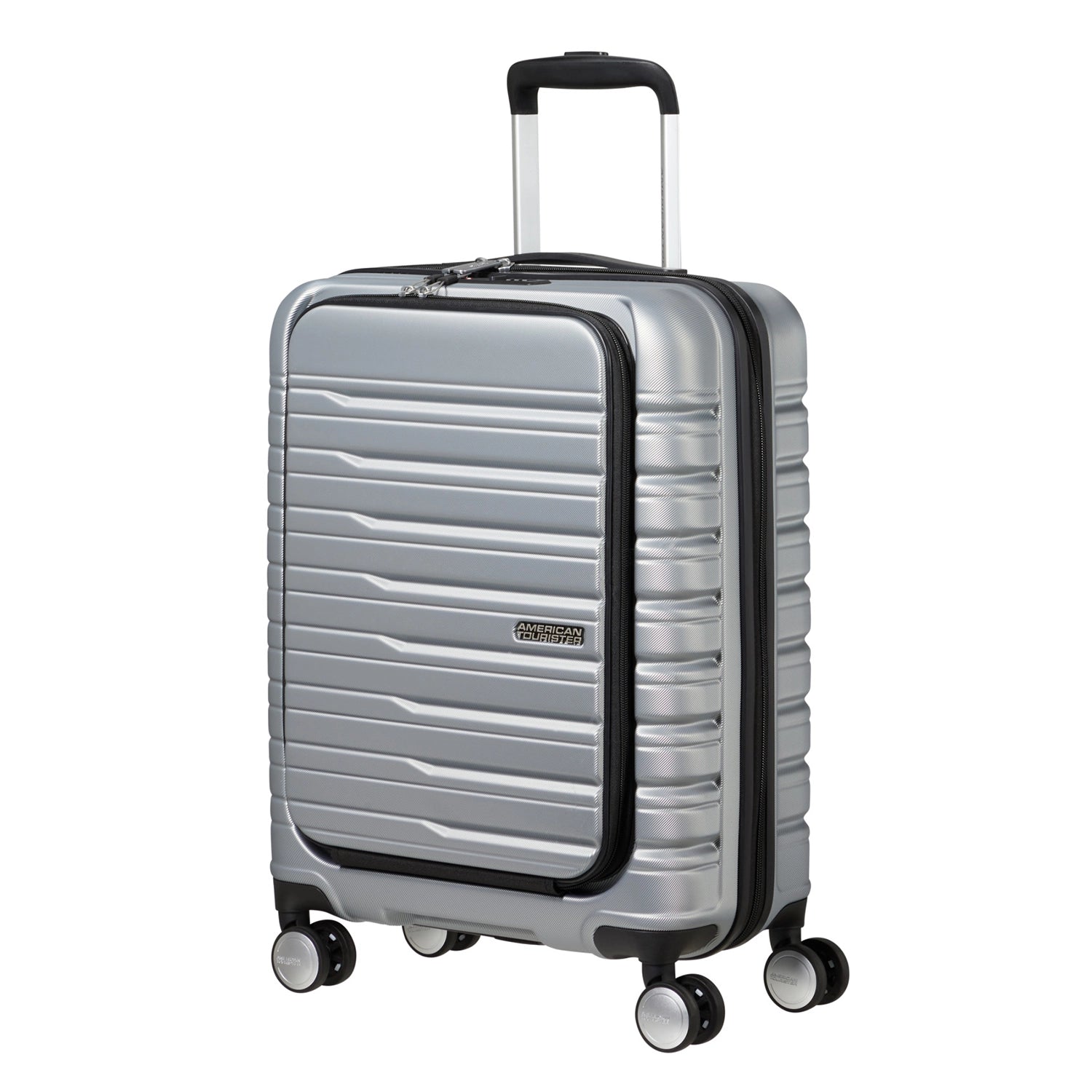 American Tourister Flashline Spinner Frontloader 4-Rollen Trolley 55 cm - Sky Silver