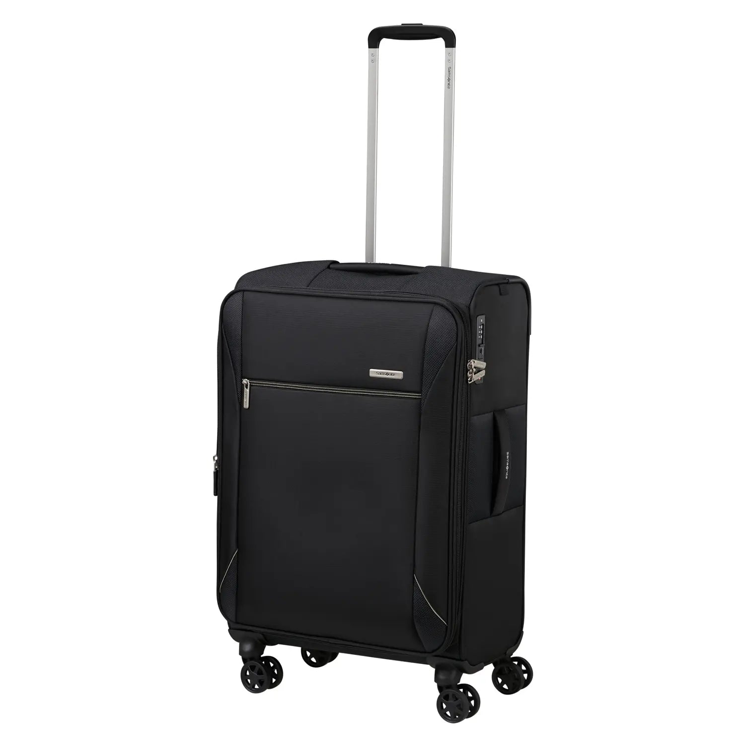 Samsonite Base Breeze Spinner 4-Rollen Trolley 67 cm – eleganter schwarzer Koffer für Reisen bis zwei Wochen
