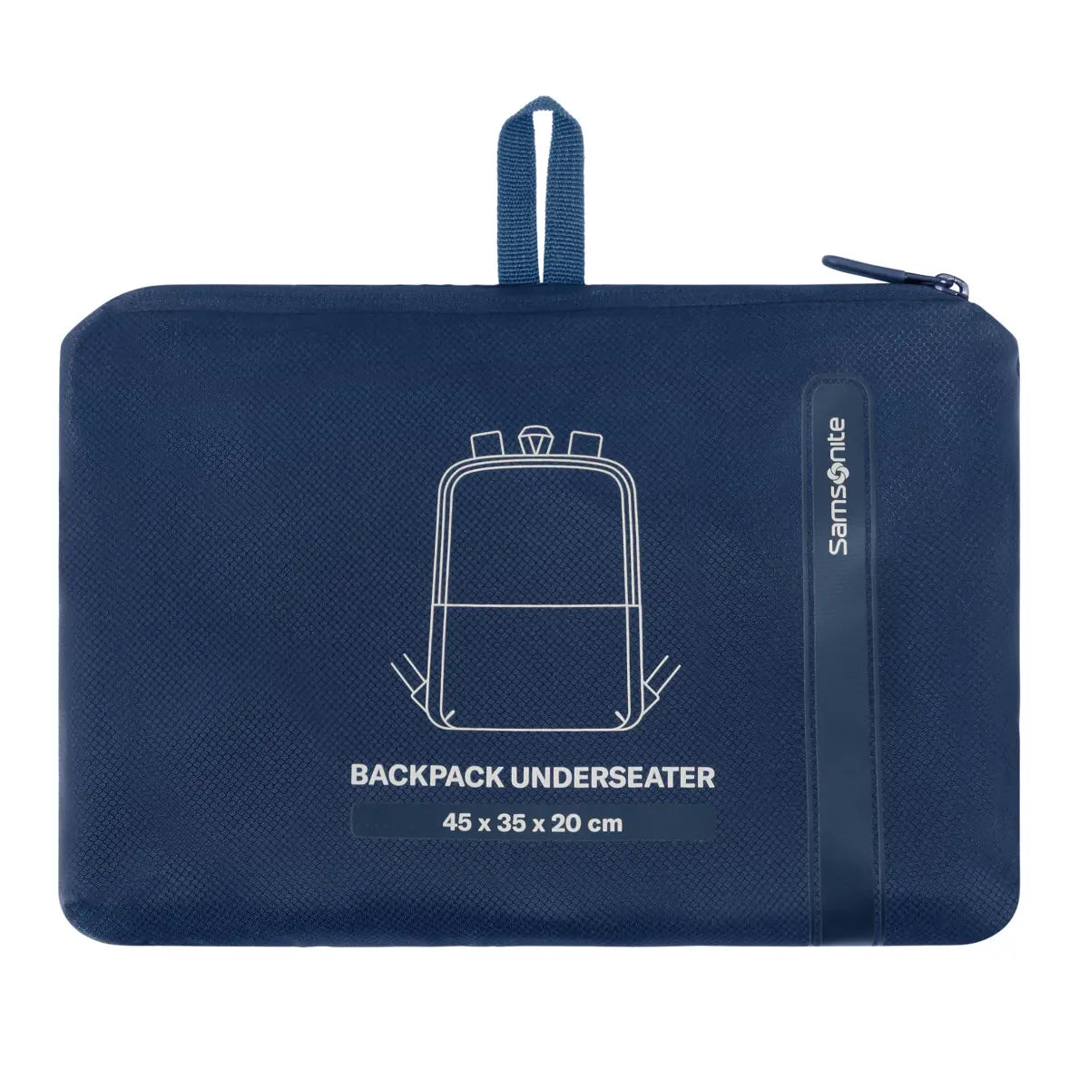 Faltbarer Samsonite TA Revolution BP M Underseater 45 cm – Midnight Blue, kompakt zusammengelegt für platzsparendes Verstauen