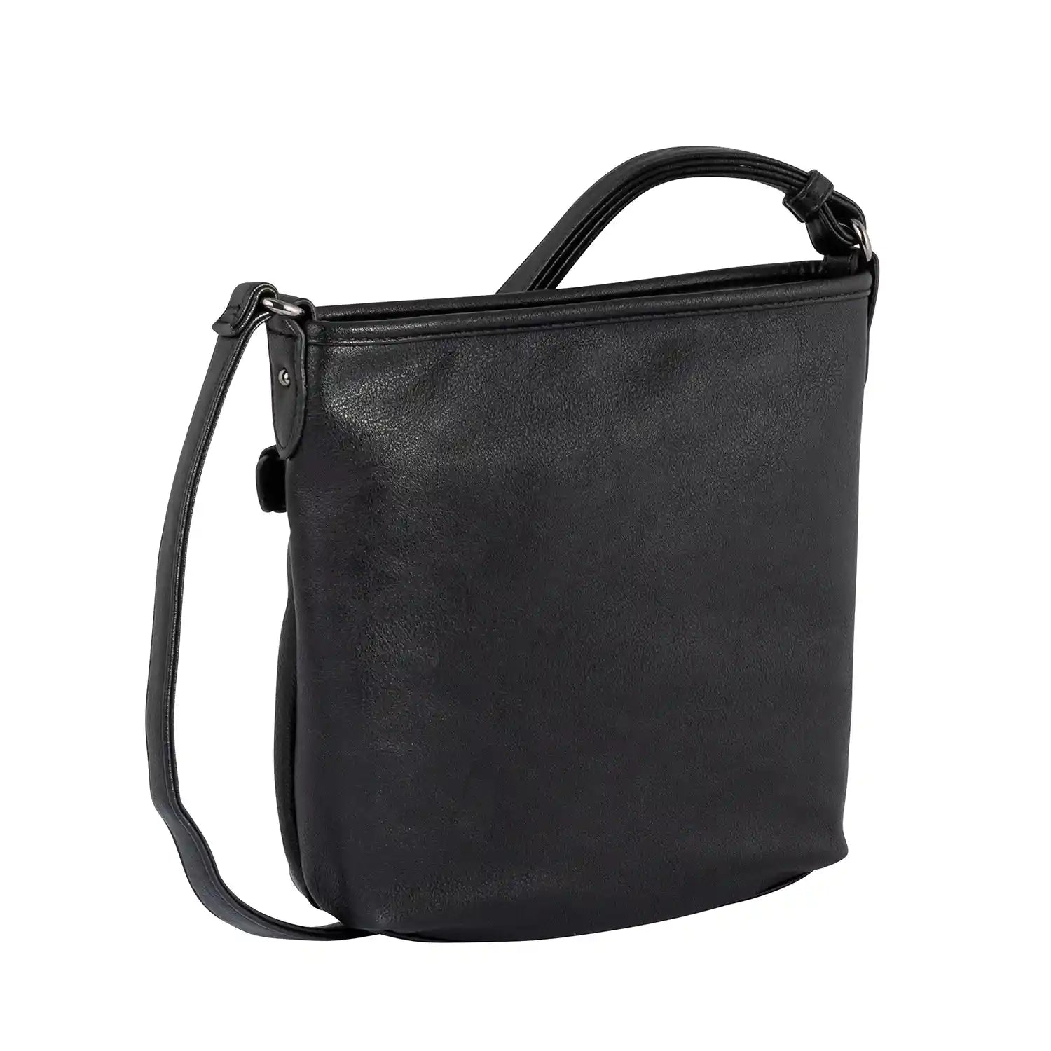 Tom Tailor Juna Crossbag schwarz - verstellbarer Schulterriemen mit glänzenden Metallbeschlägen