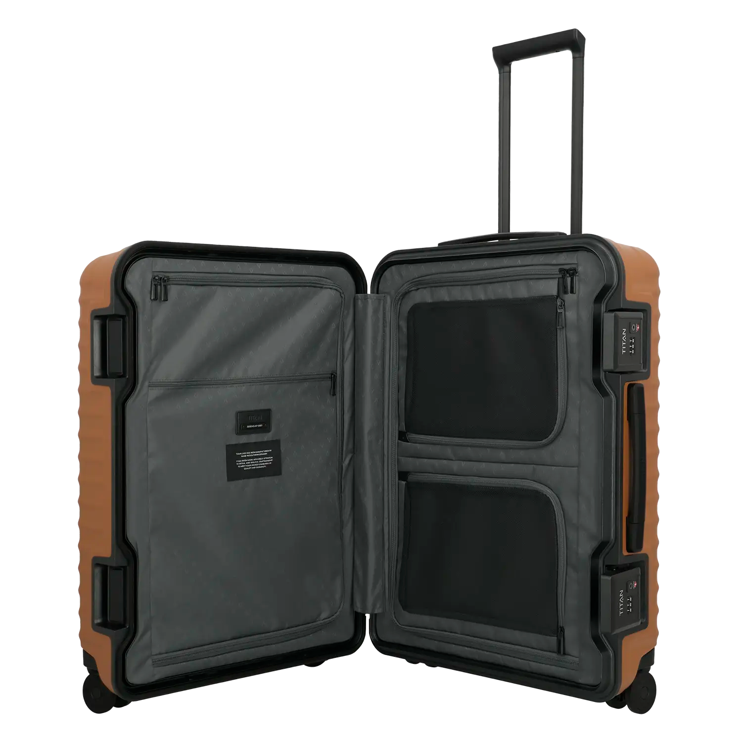 Titan Overseas 4-Rad Trolley M+ 69 cm Canyon Bronze - Innenansicht mit 84 Liter Packvolumen