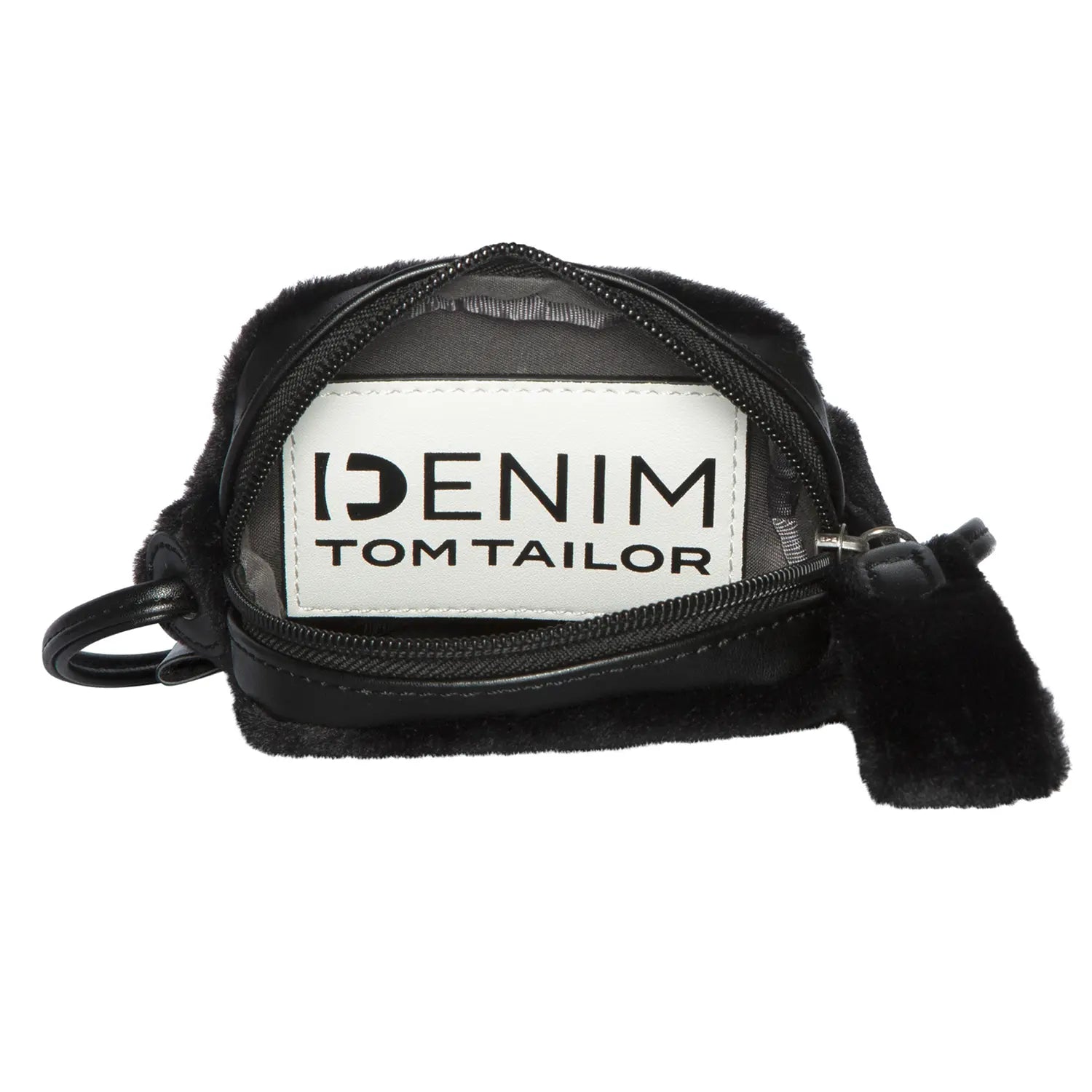 Innenansicht der kuschelig weichen Tom Tailor Denim Klara Handytasche in Schwarz