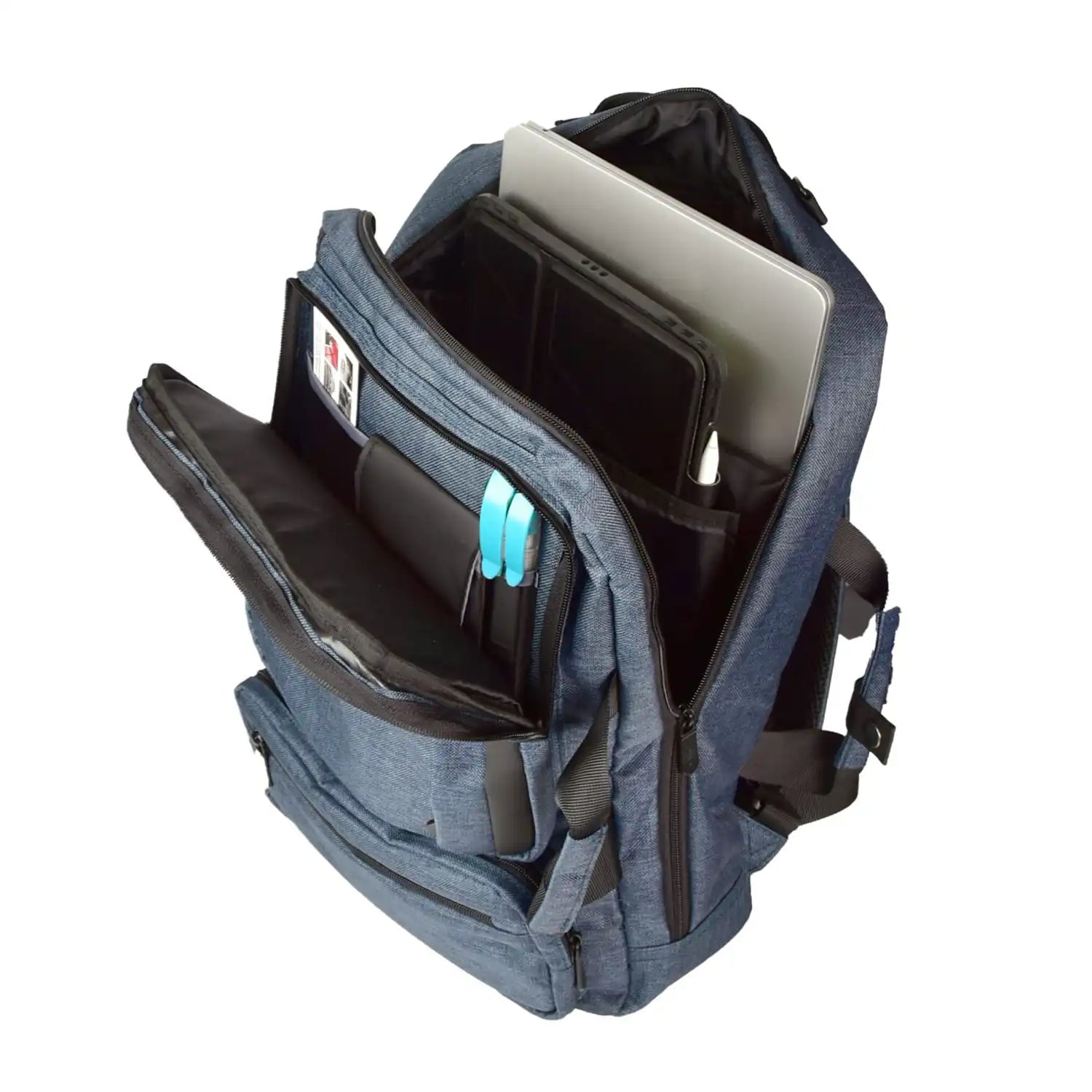 Dermata Businesstasche / Rucksack Canvas 46 cm - Petrol