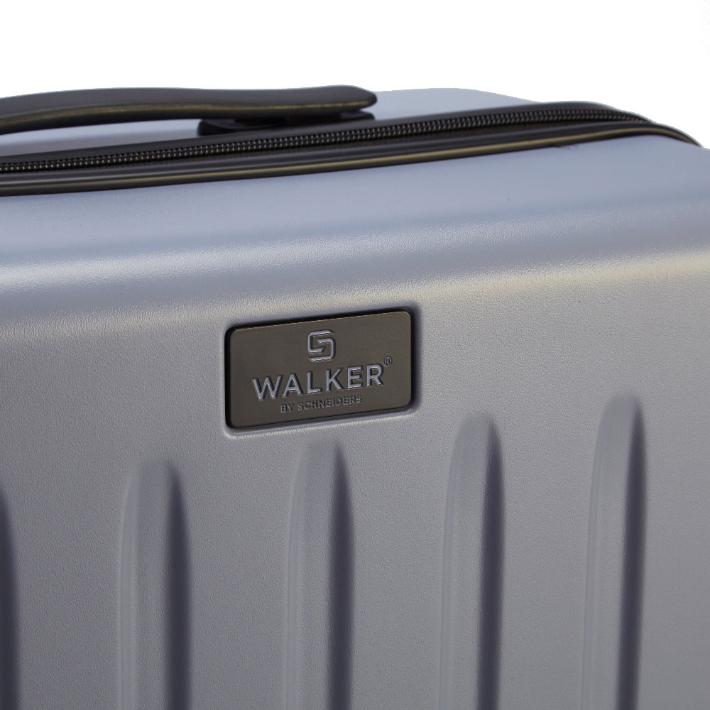 Detailansicht des Walker Logos von grauem Trolley