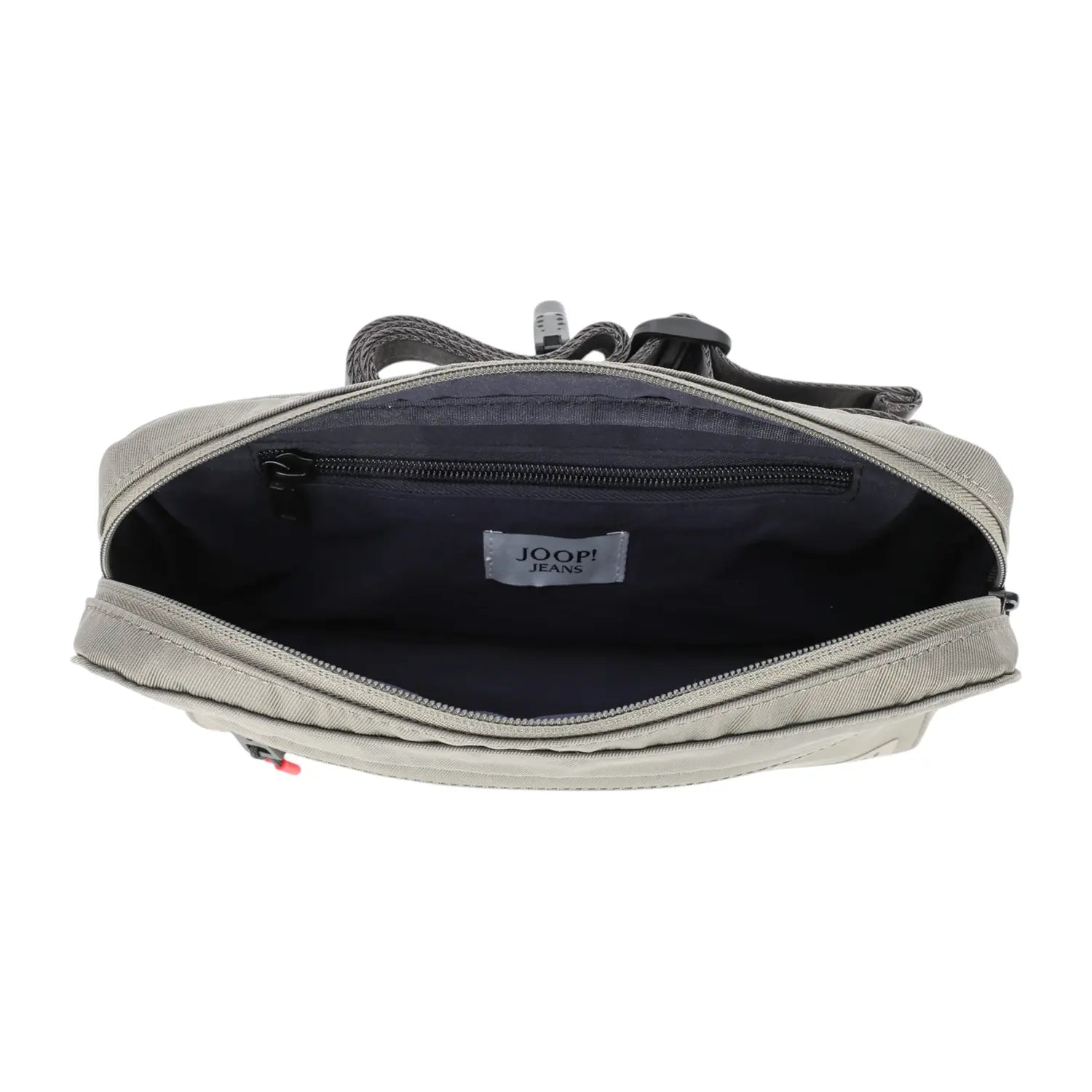 JOOP! Martano Tessuto Lino Hipbag SHZ 26 cm Mud geöffnet Hauptfach Innenraum