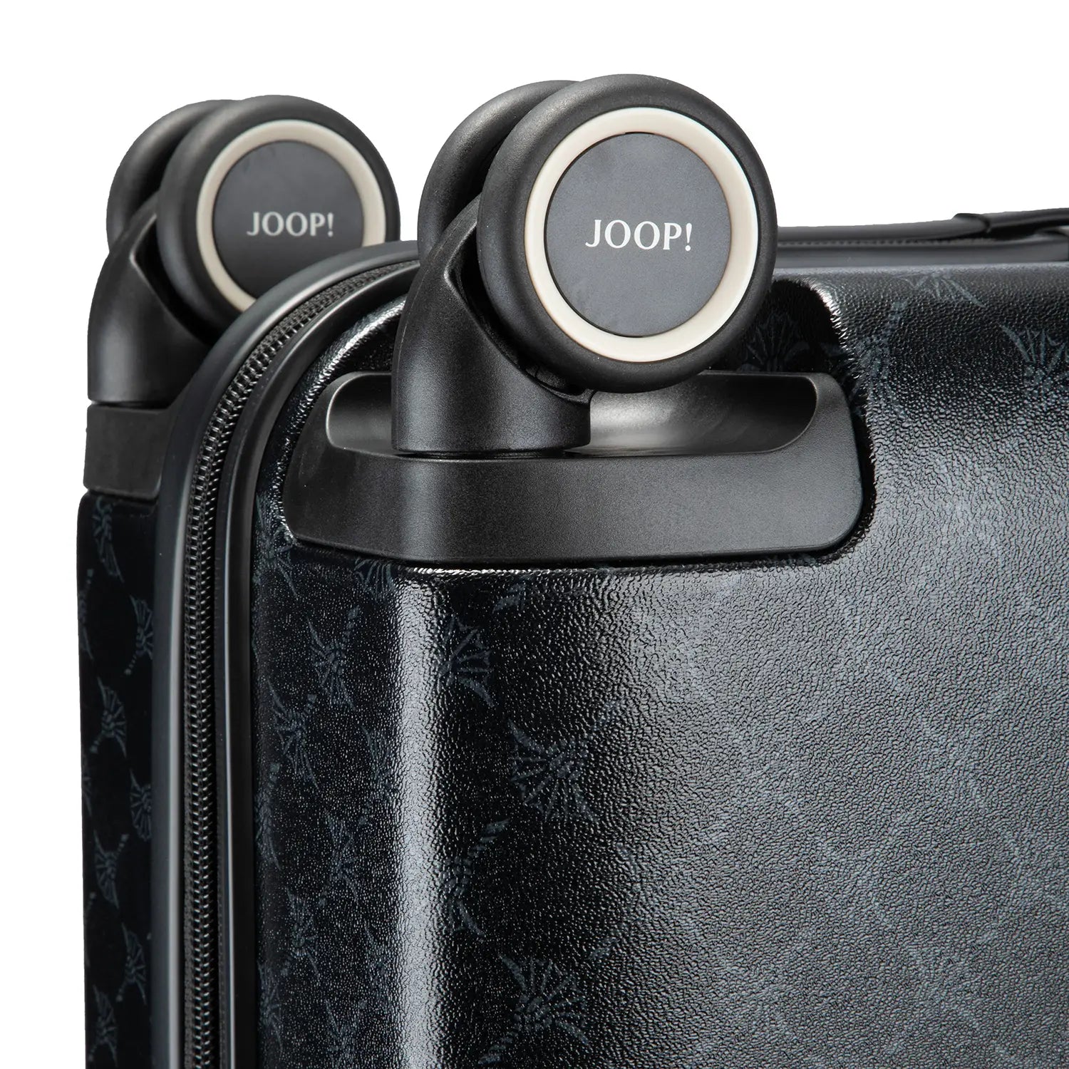 Detailaufnahme Joop Cortina Volare 1.0 C55 Trolleycase Phantom – edle Verarbeitung der Doppelrollen