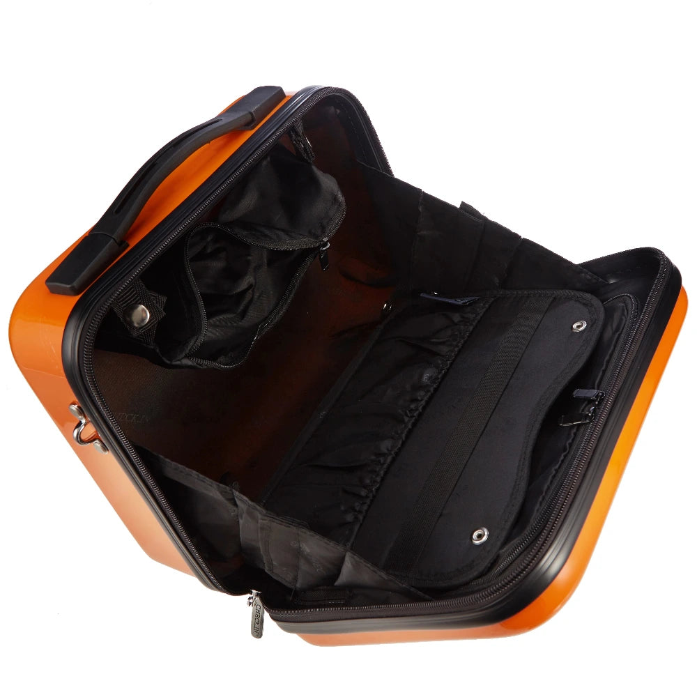 Check In London 2.0 Kosmetikkoffer 33 cm - Orange, geöffnet, variable Inneneinteilung