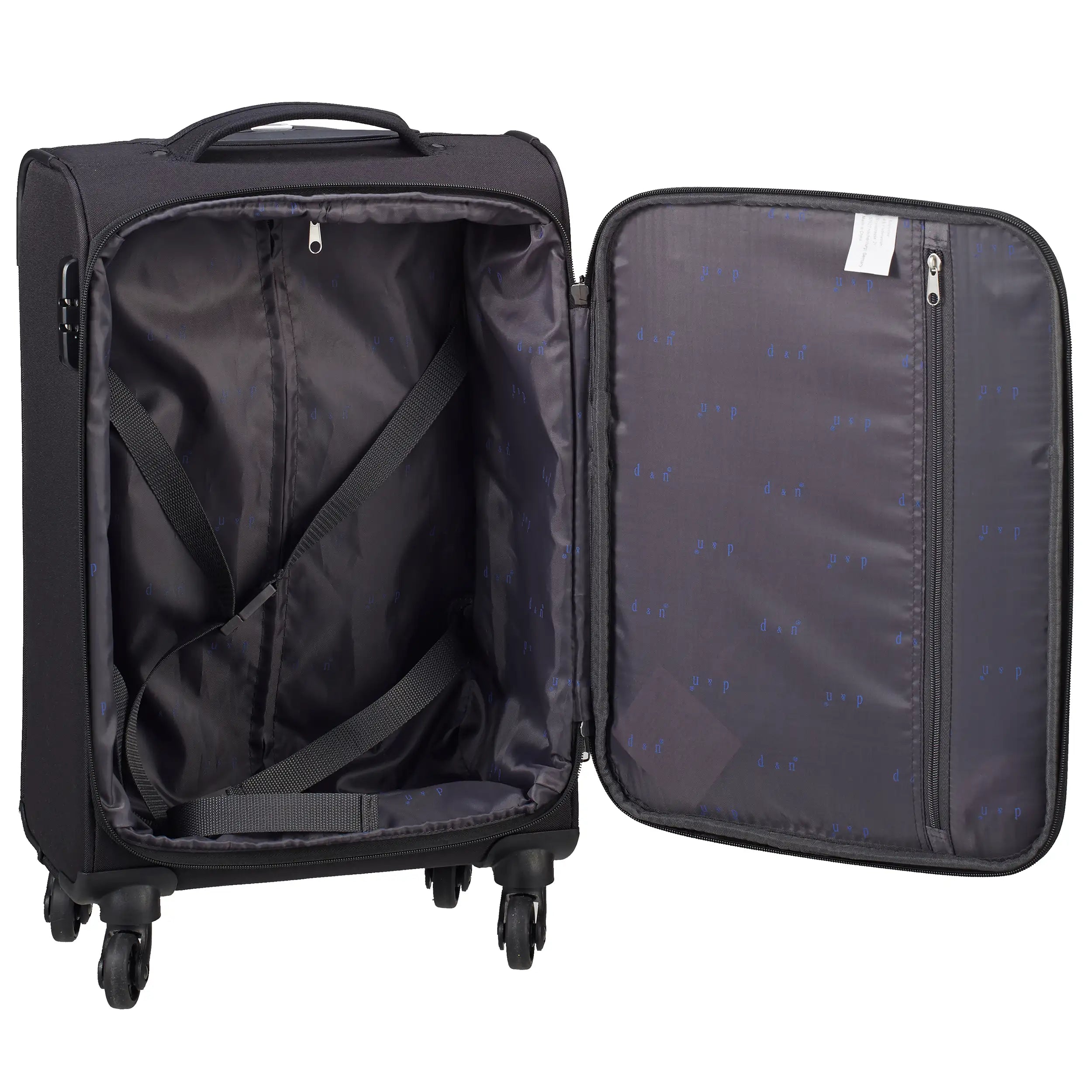 d&n Travel Line 6804 4-wheel cabin trolley 55 cm - Black