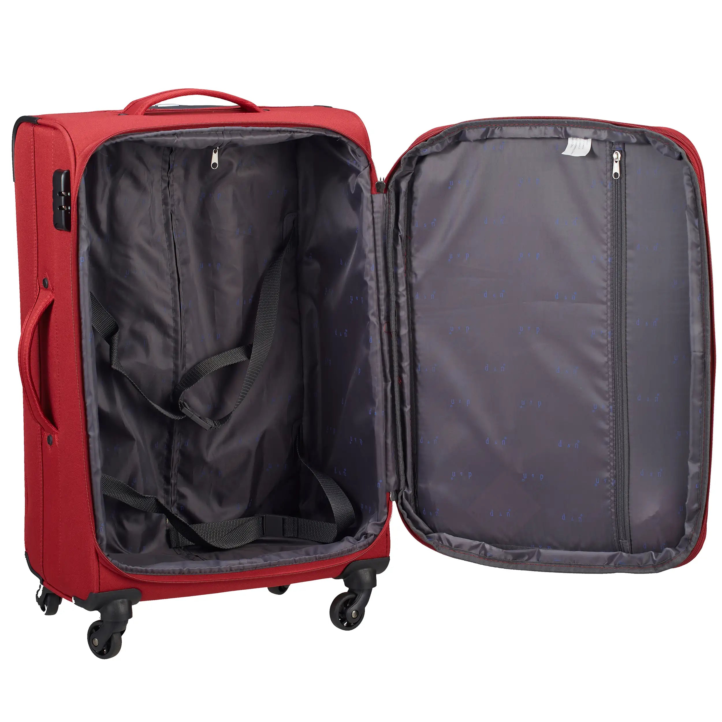 d&n Travel Line 6804 4-Rollen Trolley 66 cm - Schwarz