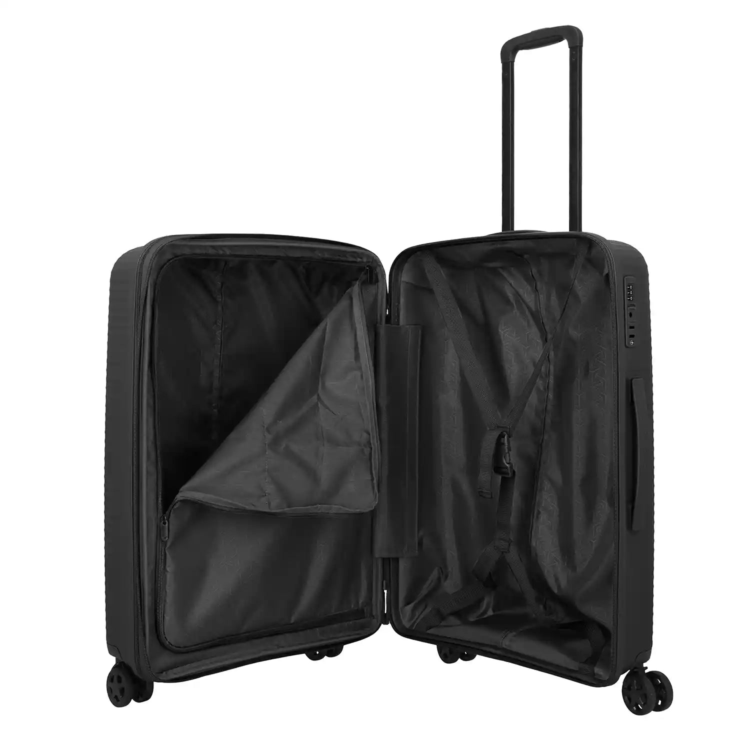 Travelite Air Stripe 4-Rollen Trolley M exp. 66 cm - Black