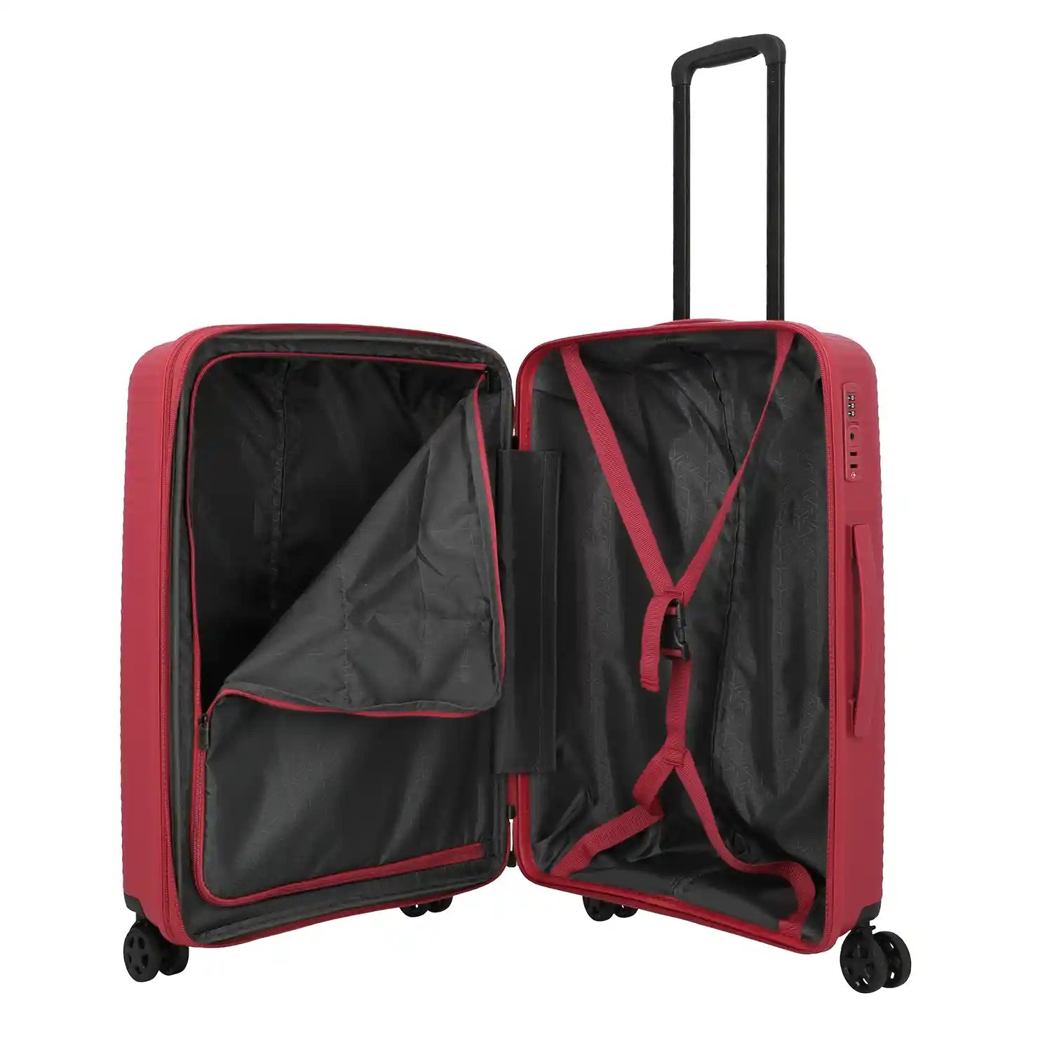 Travelite Air Stripe 4-Rollen Trolley M exp. 66 cm - Red