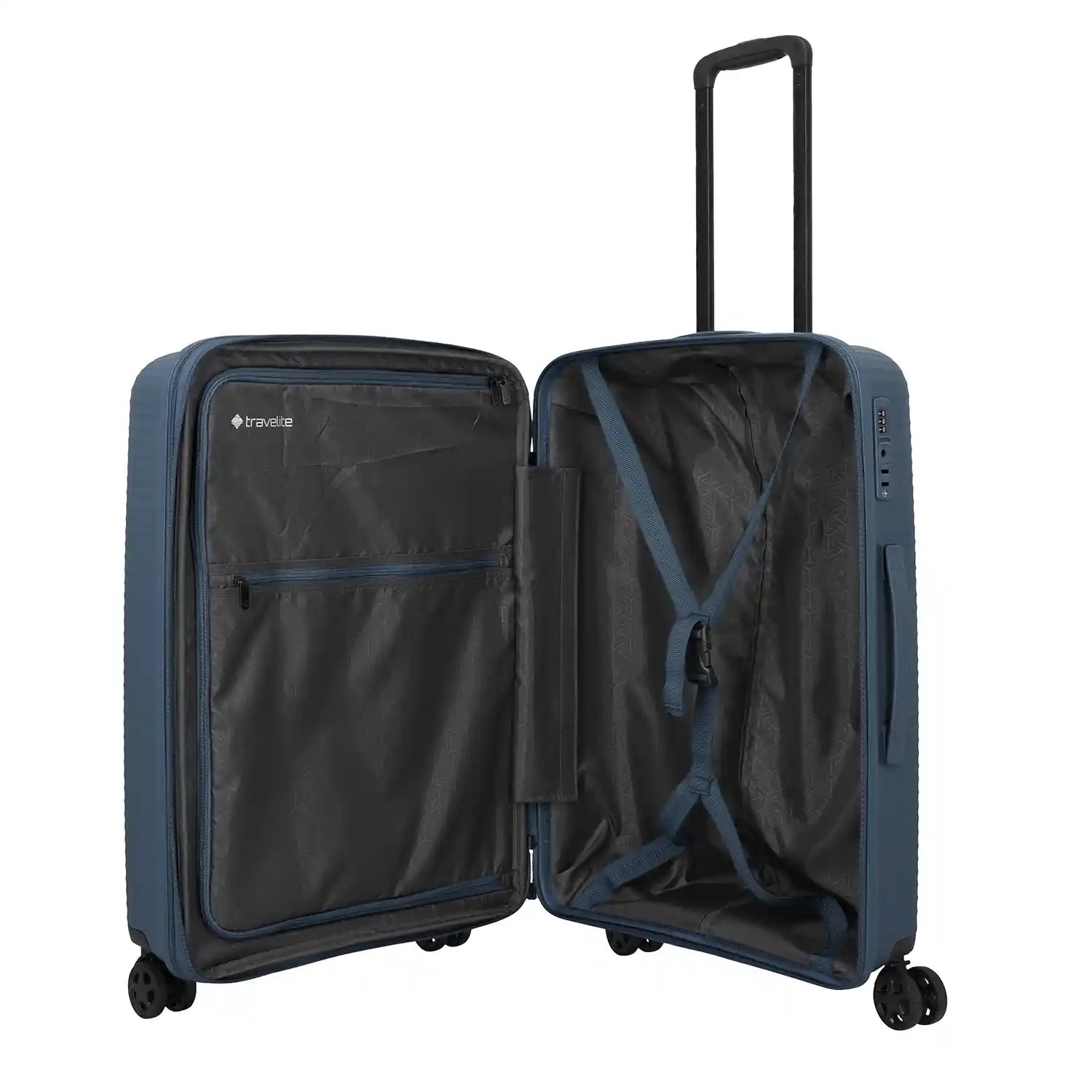 Travelite Air Stripe 4-Rollen Trolley M exp. 66 cm - Navy