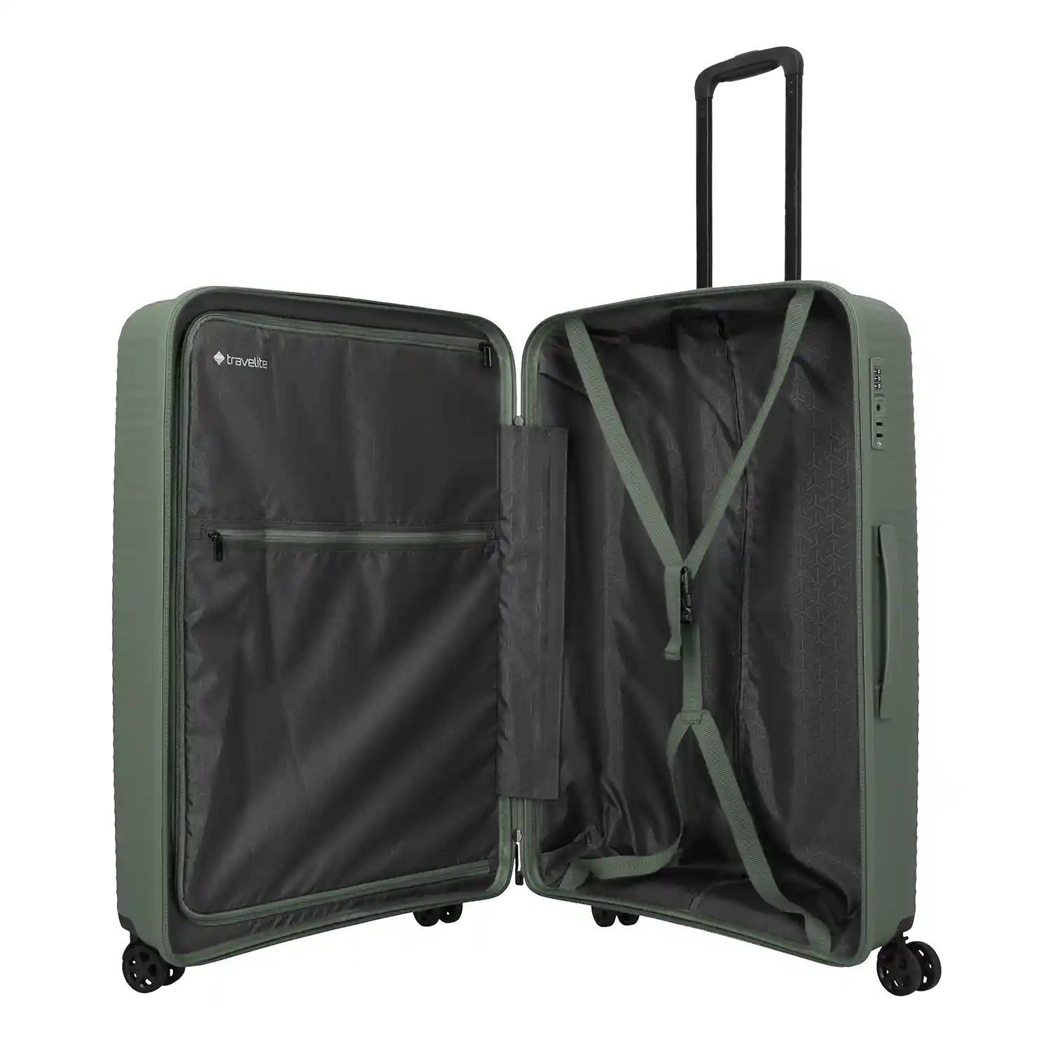 Travelite Air Stripe 4-Rollen Trolley L 77 cm - Green