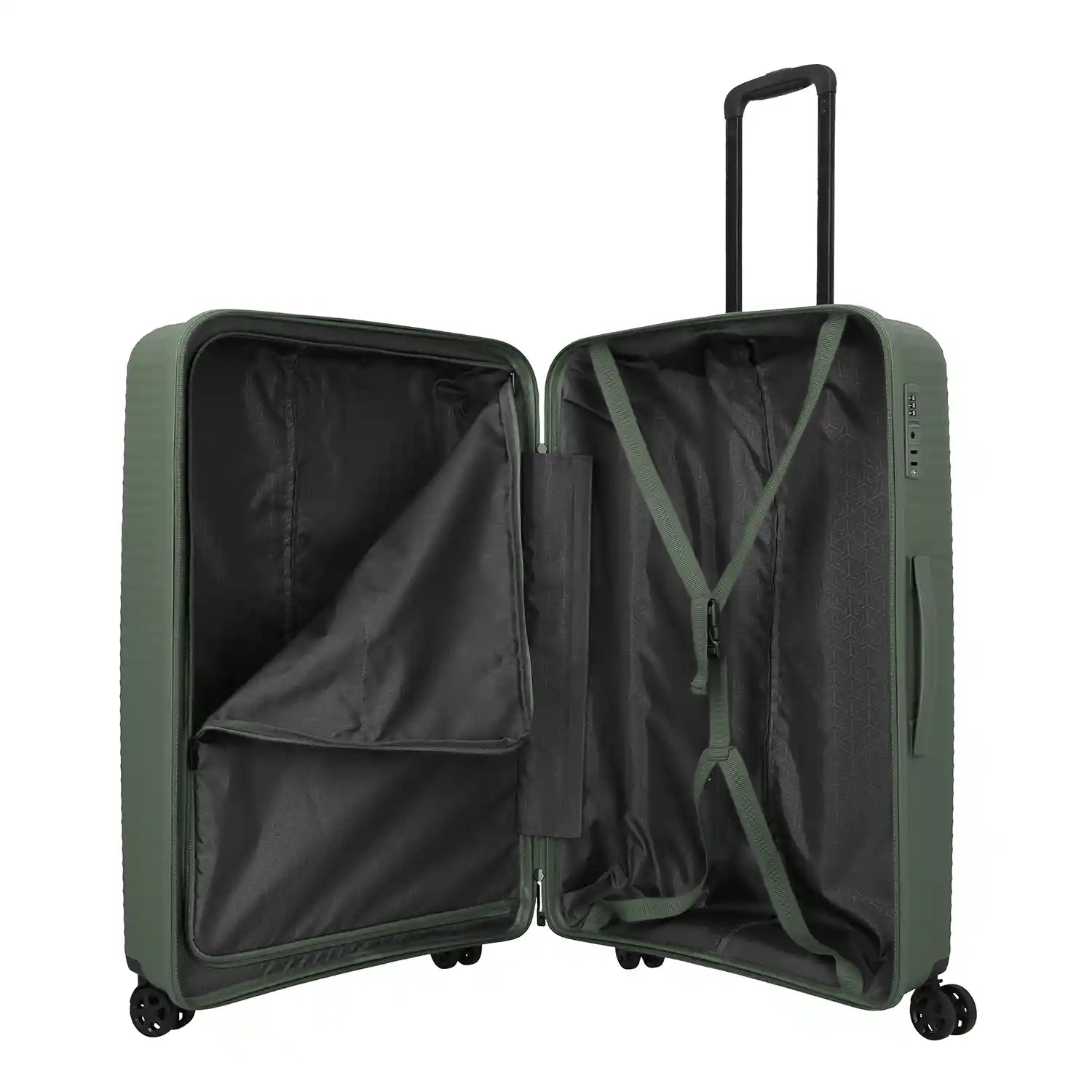 Travelite Air Stripe 4-Rollen Trolley L 77 cm - Green